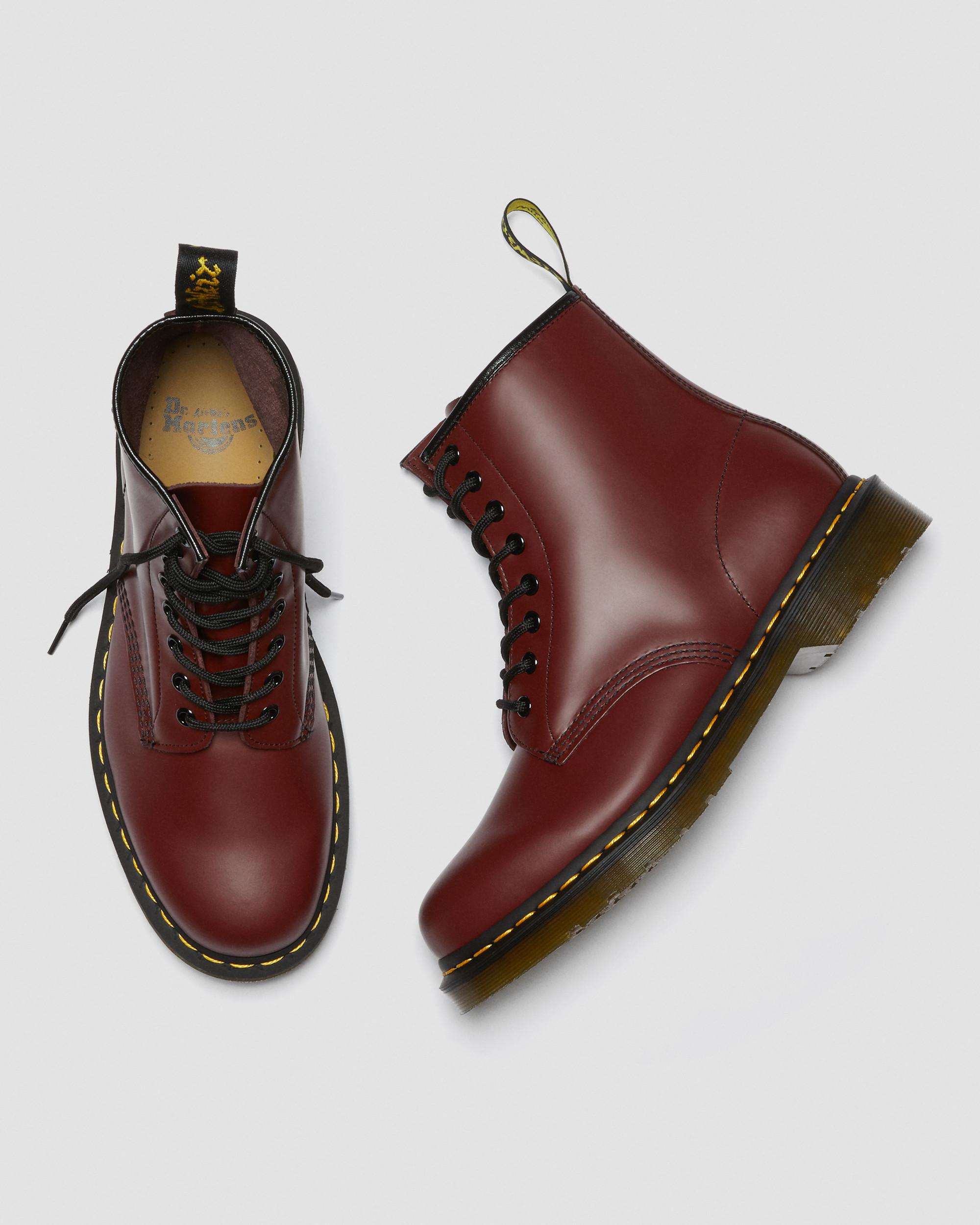 1460 Smooth Leather Lace Up Boots in Cherry Red | Dr. Martens