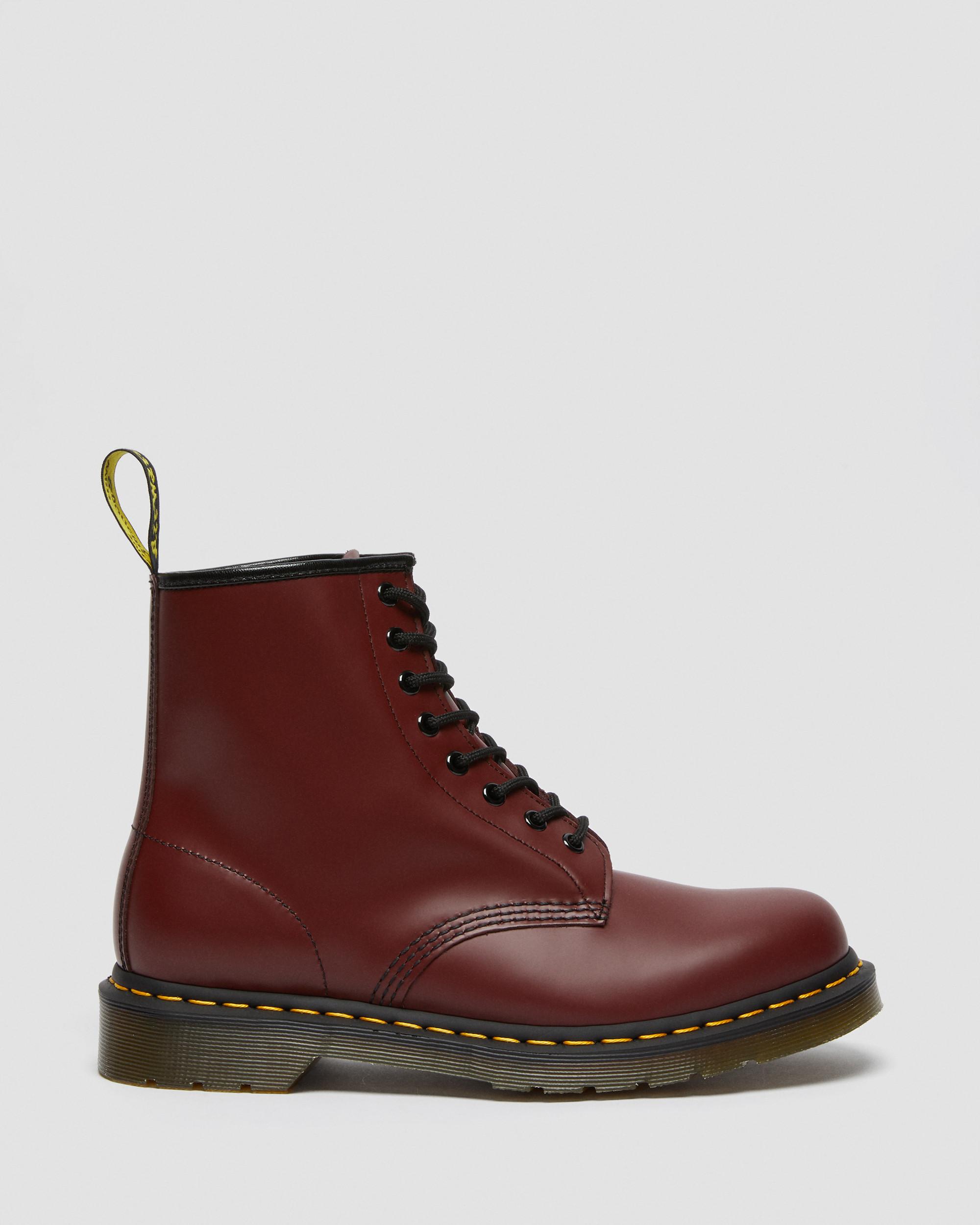 1460 Smooth Leather Lace Up Boots in Cherry Red