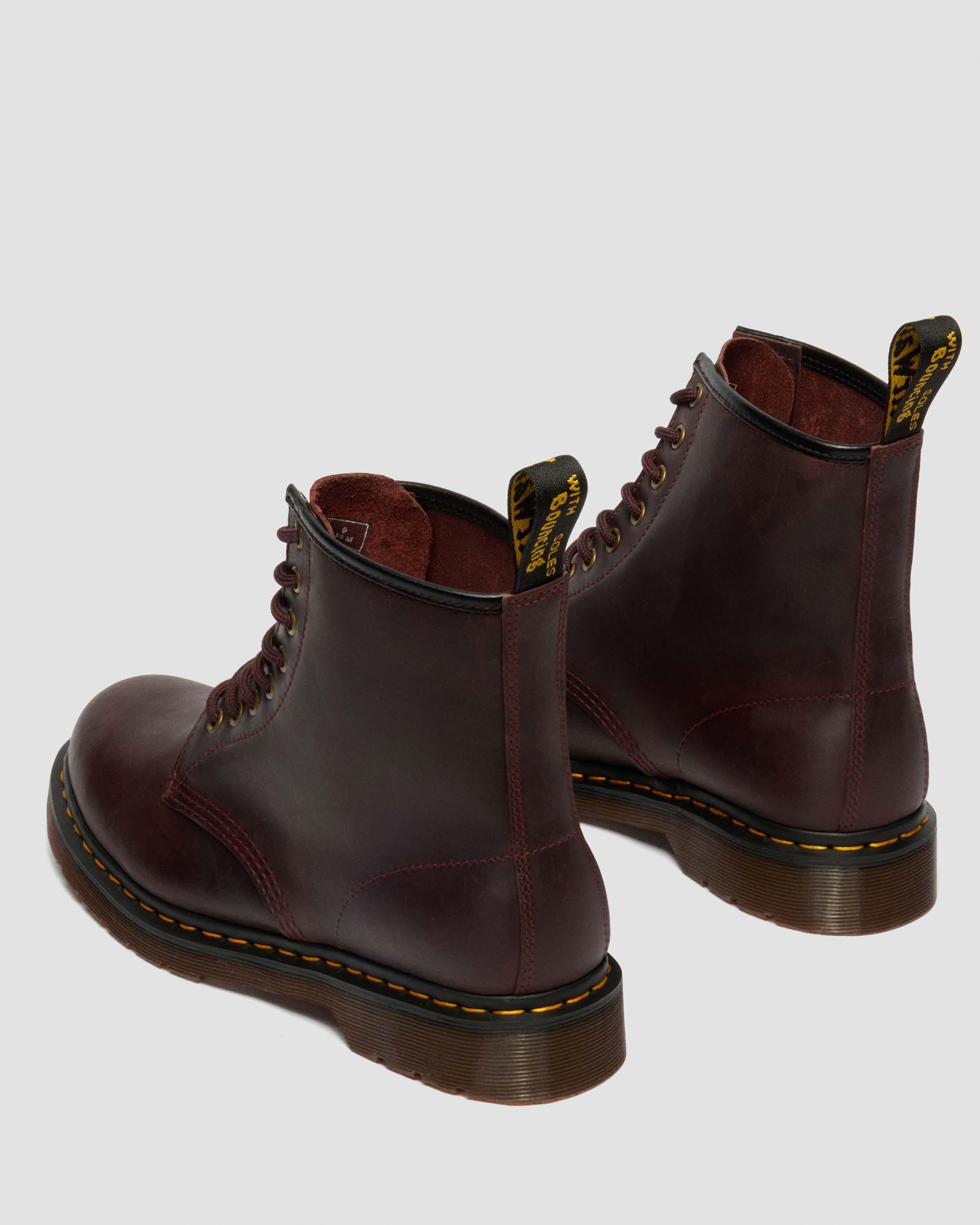 1460 Crazy Horse Leather Boots in Cherry Red