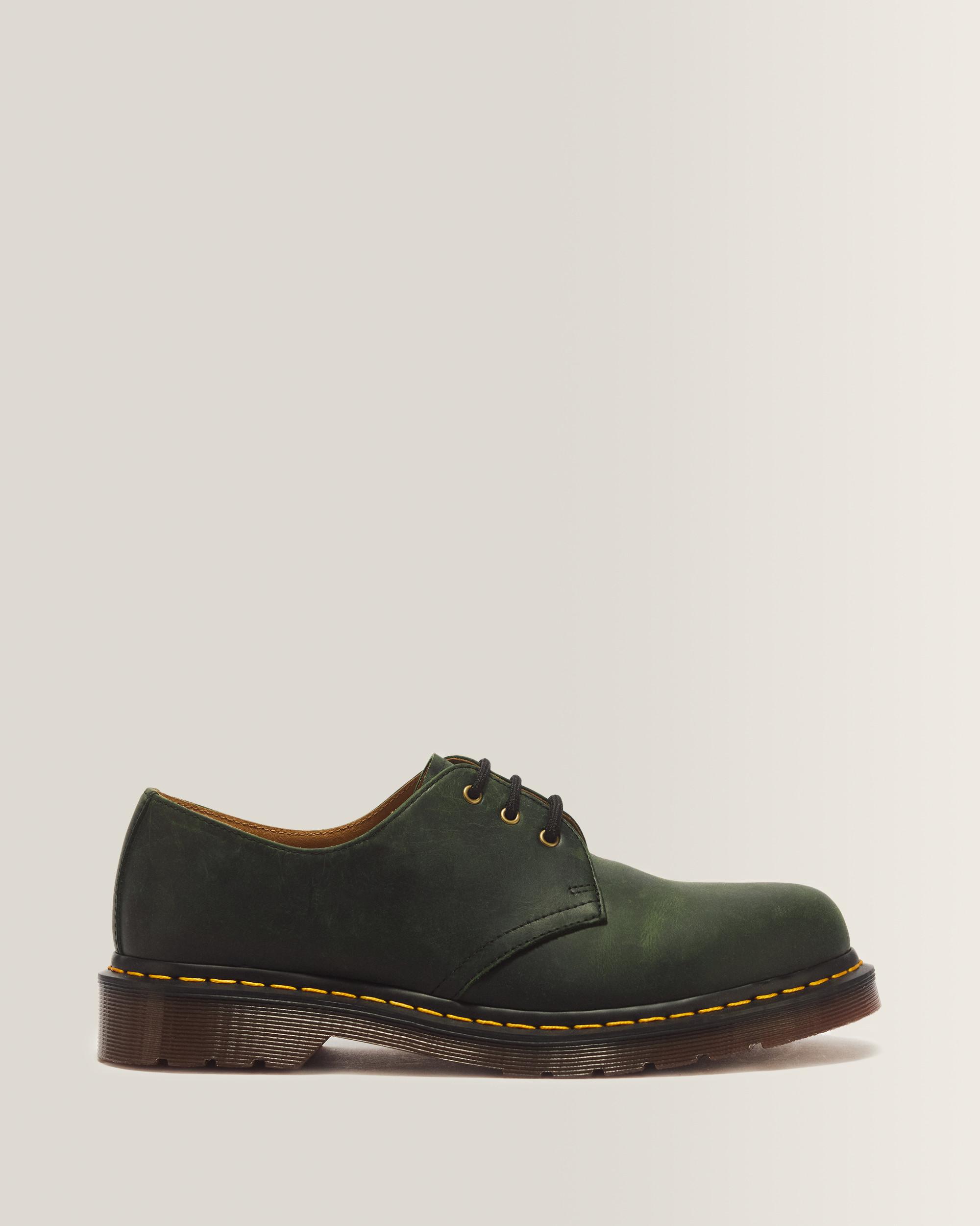 Scarpe 1461 in pelle Crazy Horse a 3 occhielli in Verde DM's