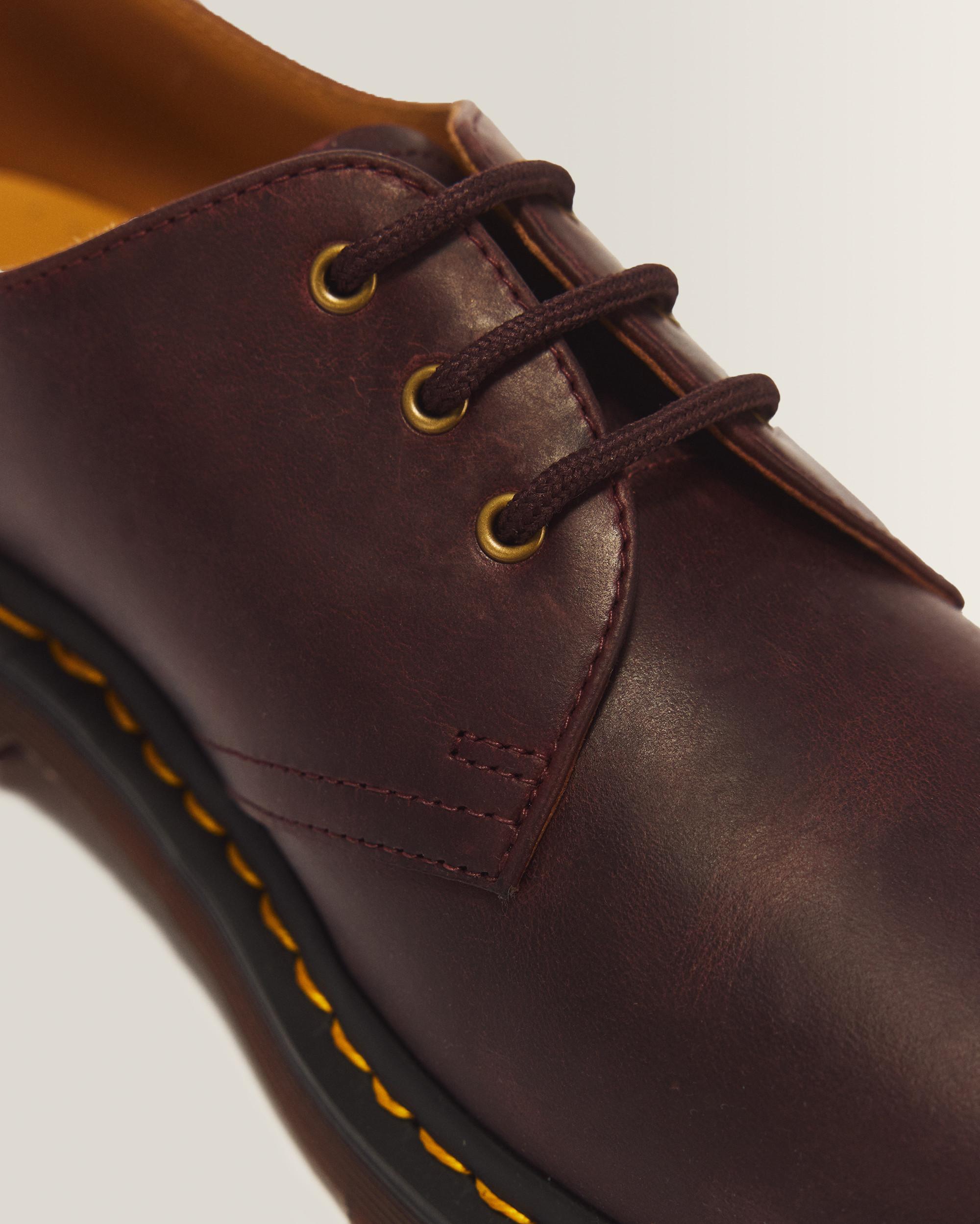 1461 3 Eye Crazy Horse Leather Lace Up Shoes in Cherry Red