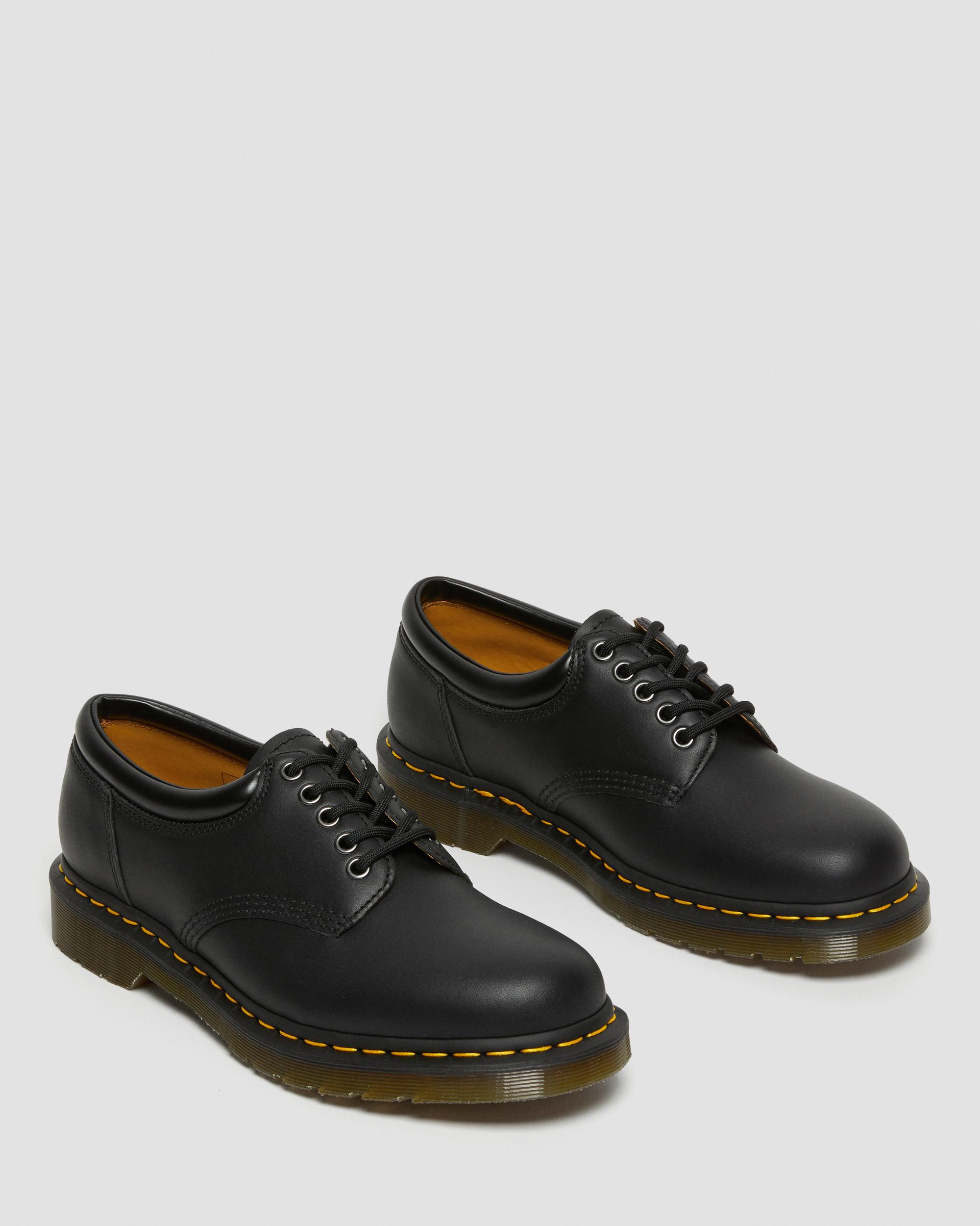 8053 Leather Platform Casual Shoes in Black