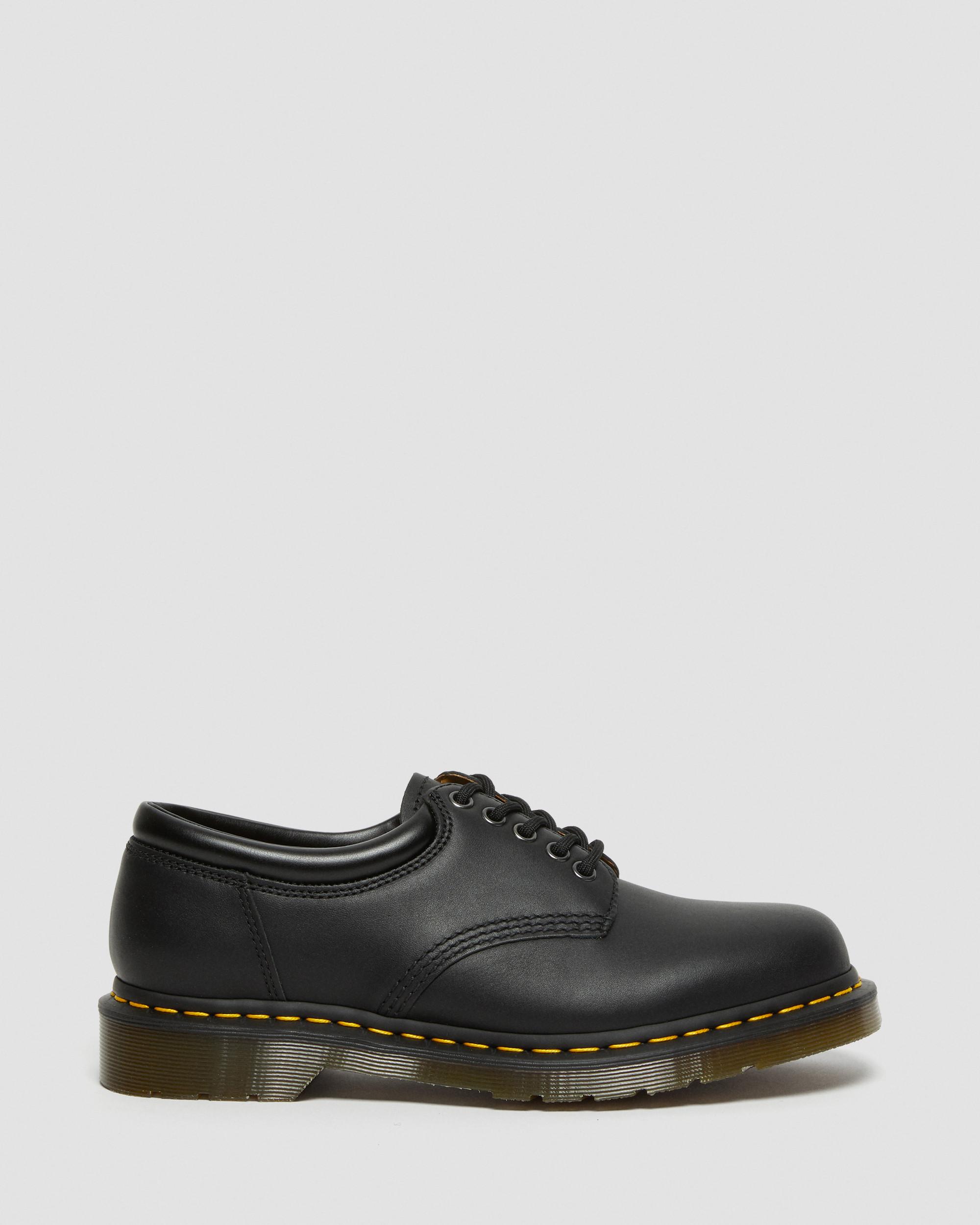 8053 Leather Platform Casual Shoes in Black