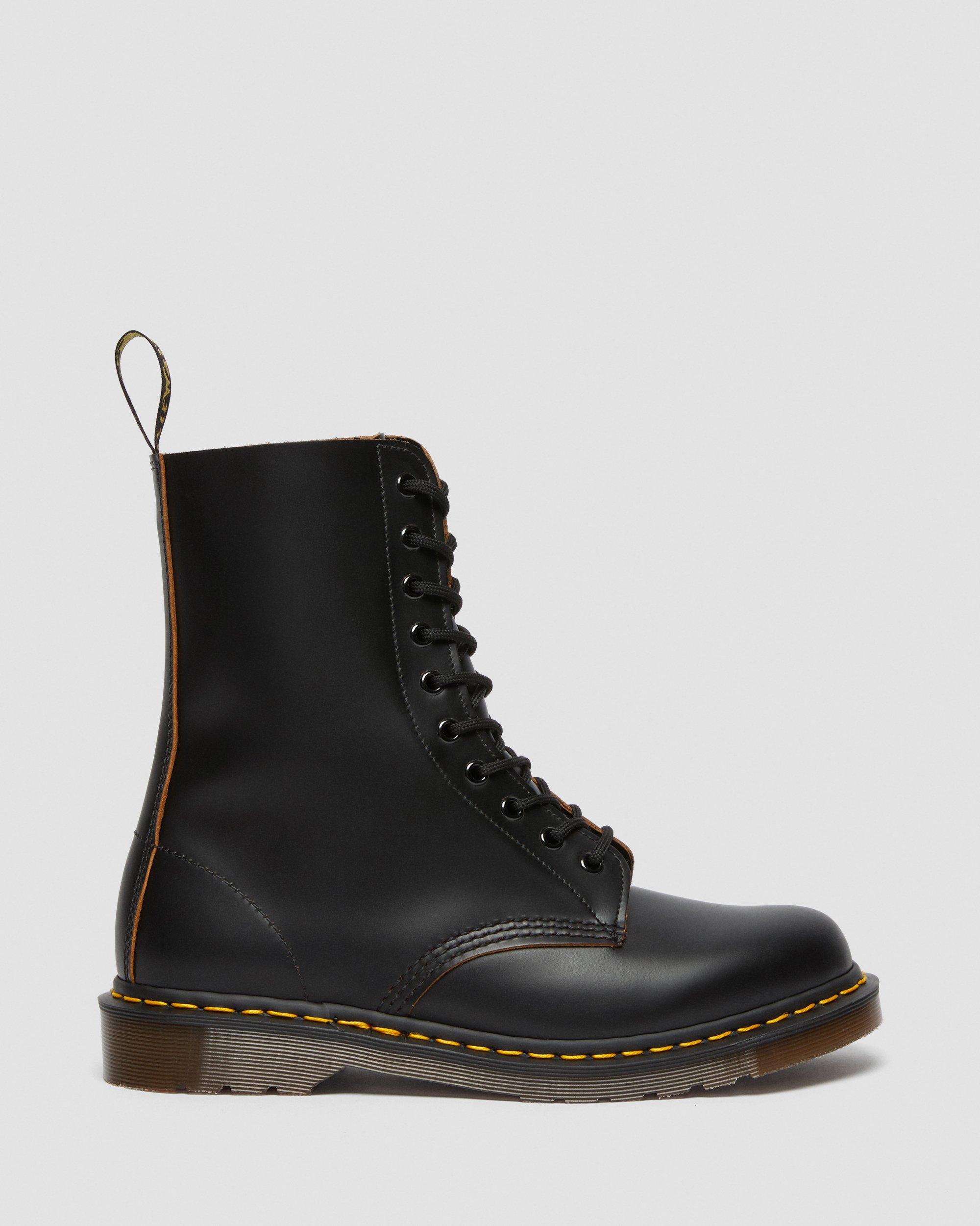 1490 Vintage Made In England Mid Calf Boots in Black | Dr. Martens