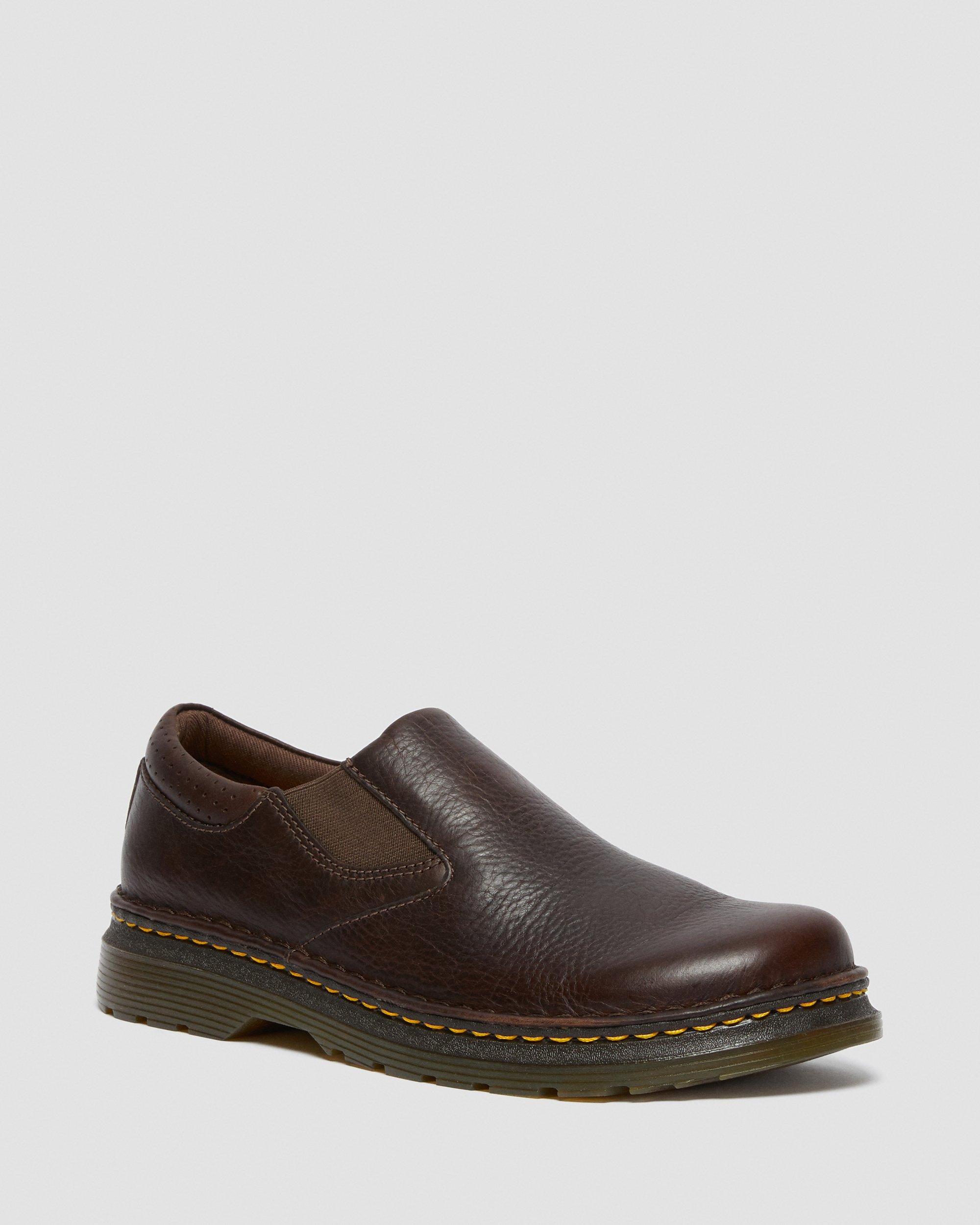 Orson Men's Leather Slip On Shoes in Dark Brown | Dr. Martens