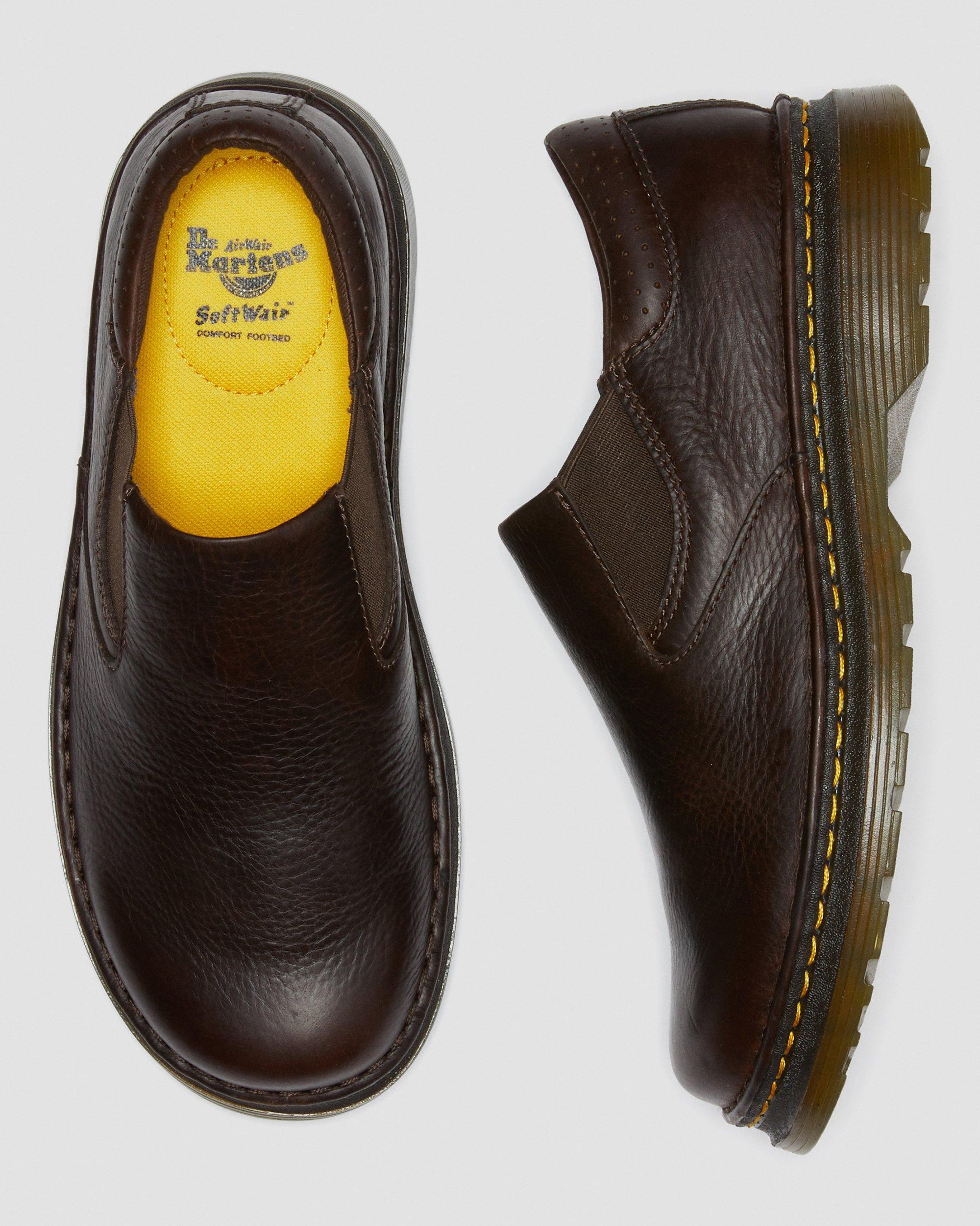Orson Men's Leather Slip On Shoes in Dark Brown | Dr. Martens