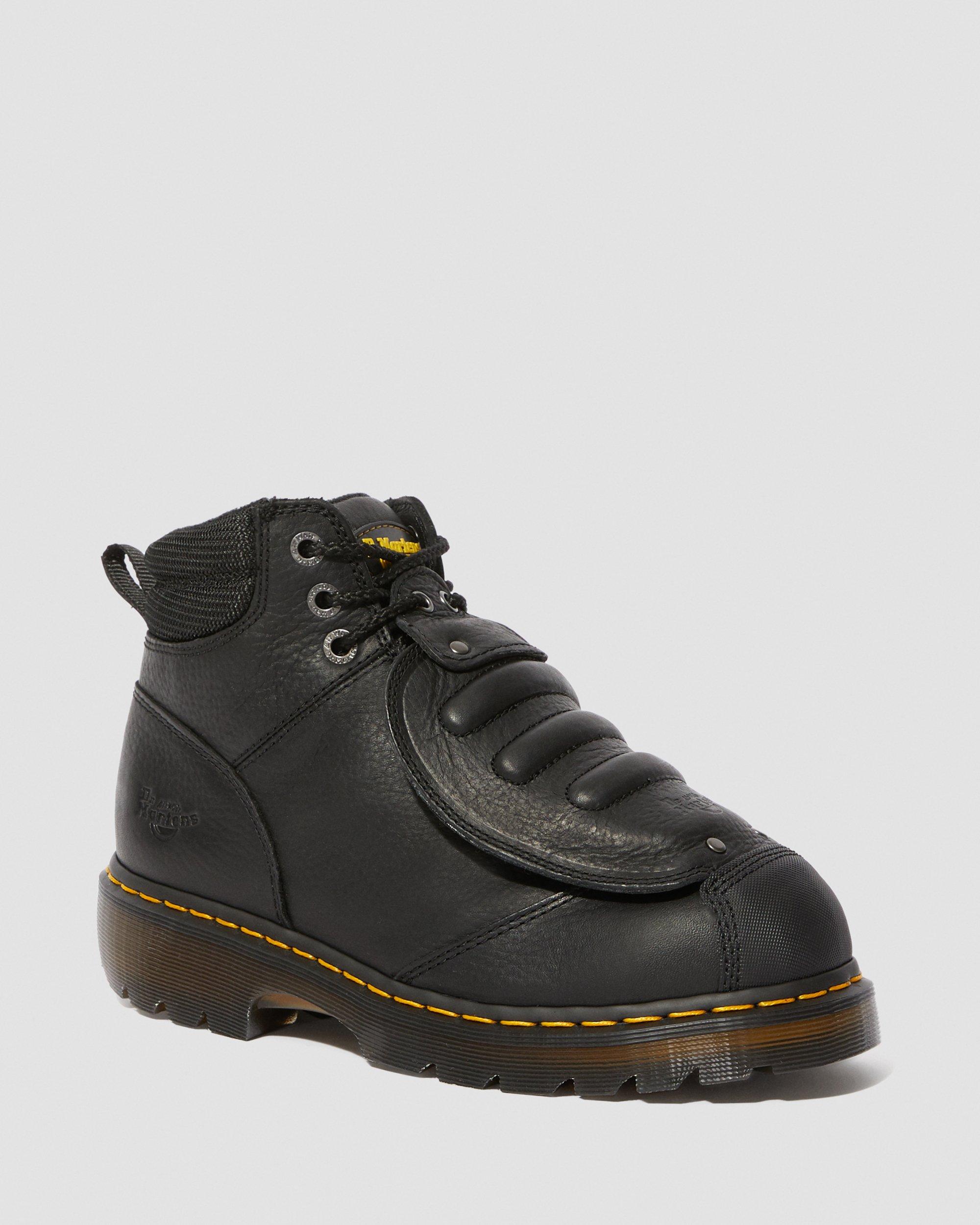 Ironbridge Grizzly Leather Met Guard Work Boots in Black