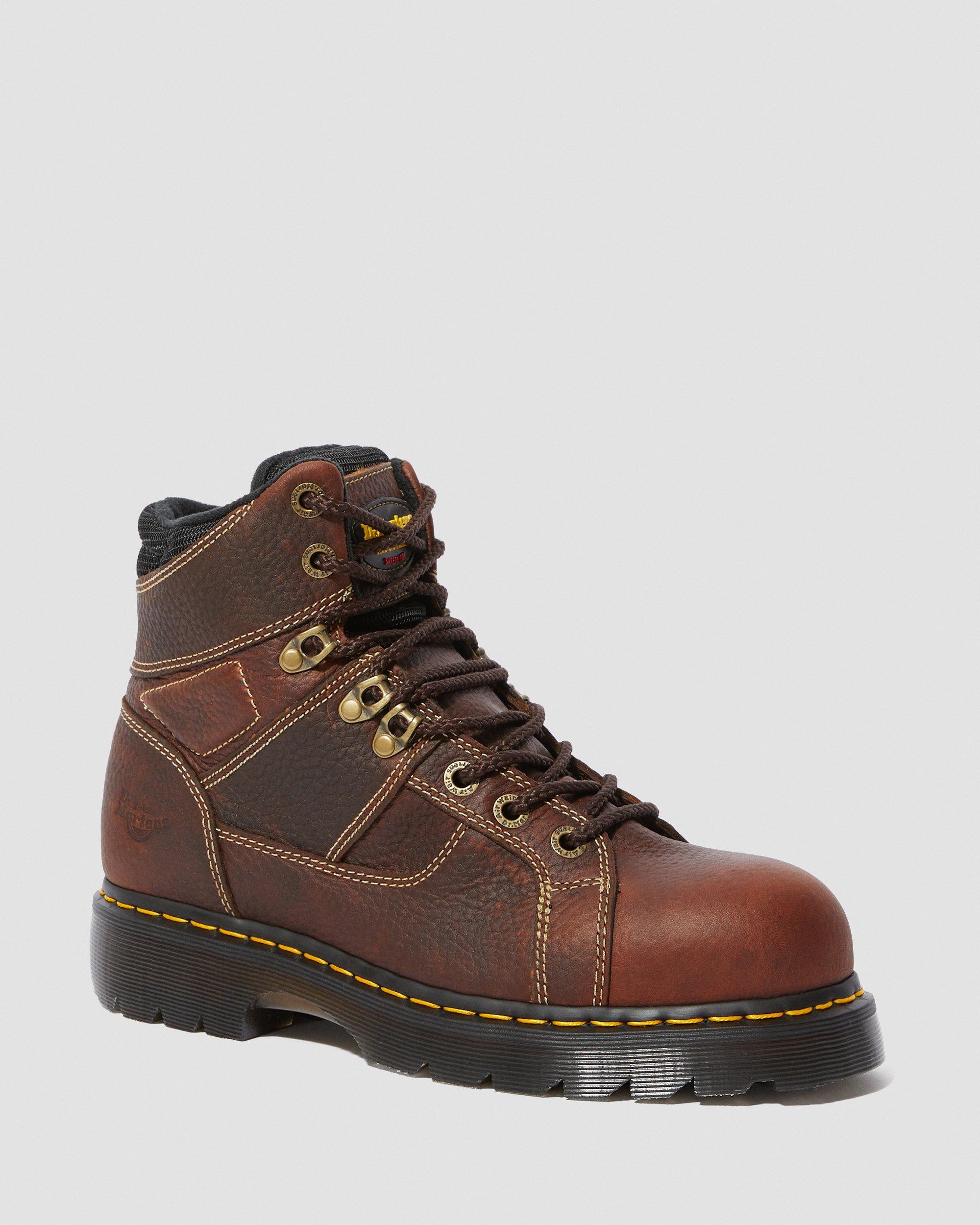 Ironbridge Extra Wide Leather Work Boots in TEAK | Dr. Martens™