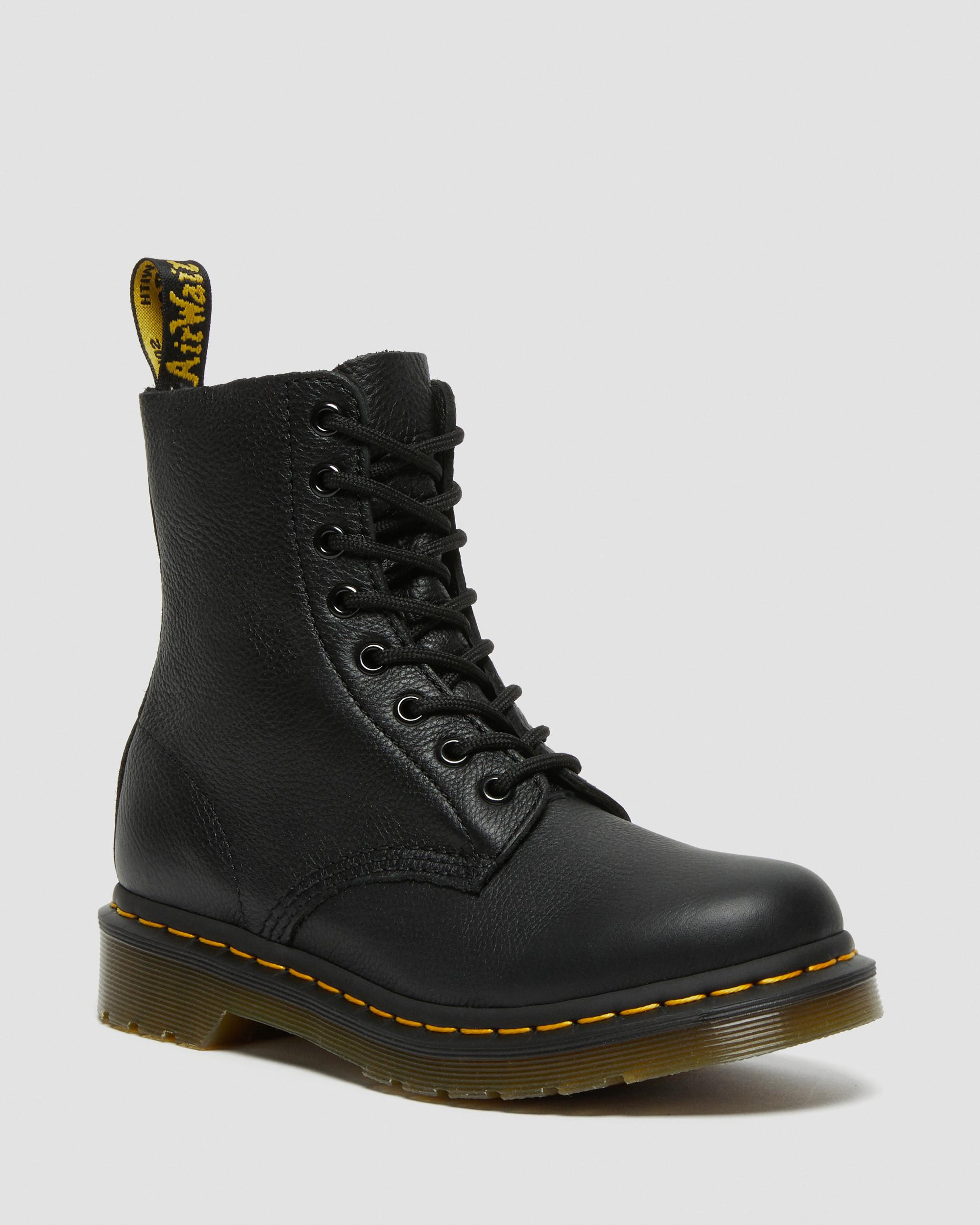 1460 Pascal Virginia Leather Lace Up Boots in Black | Dr. Martens