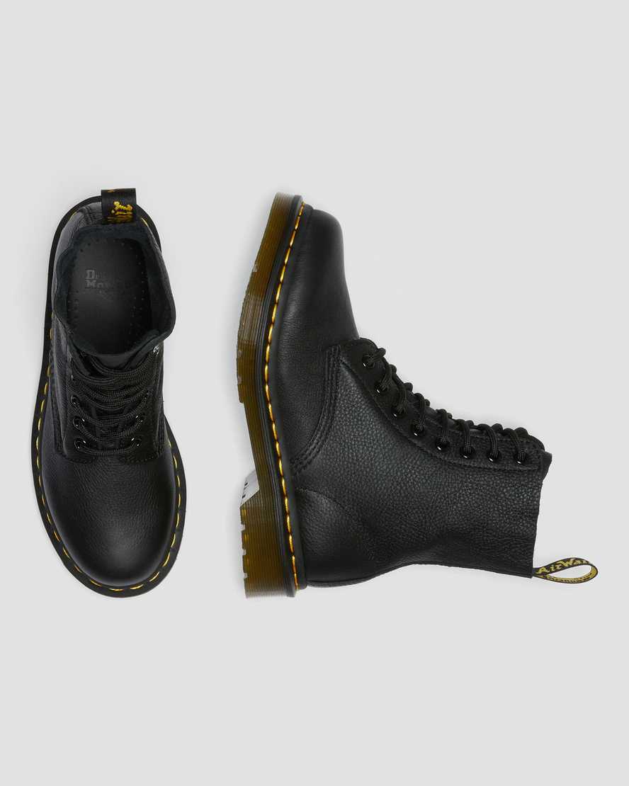 Dr. Martens 1460 Pascal Stivali Uomo – Pelle Ambassador Martellata Con Suola Grigio Fumo E Cuciture Gialle