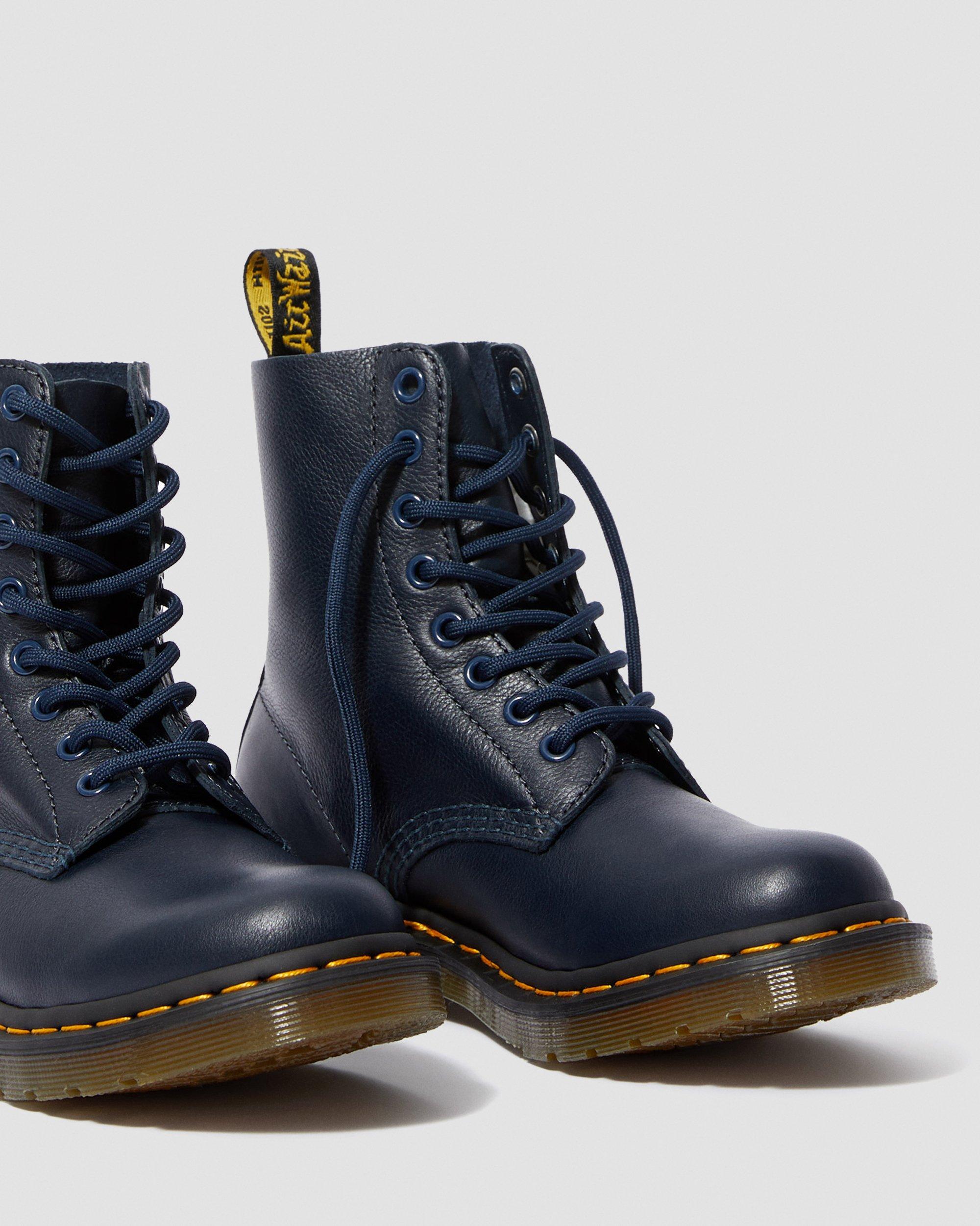 navy blue doc marten boots