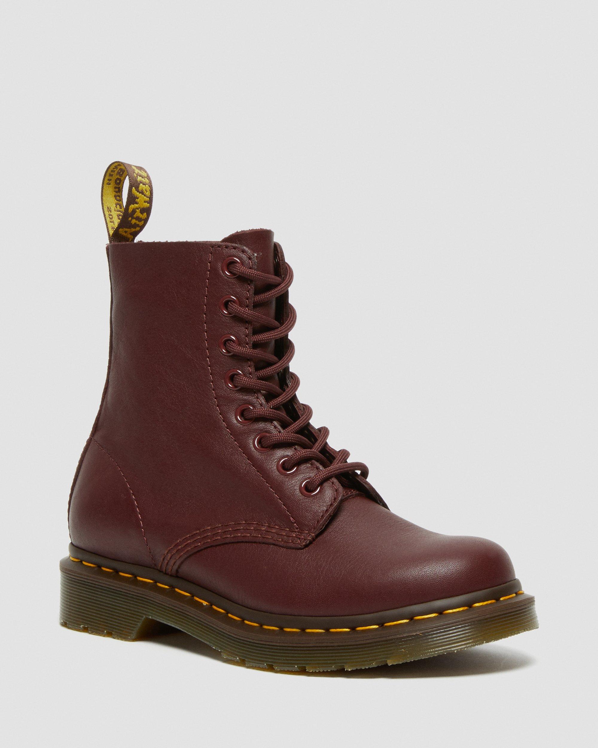 Boots 1460 Pascal en cuir Virginia in Rouge Cherry Red