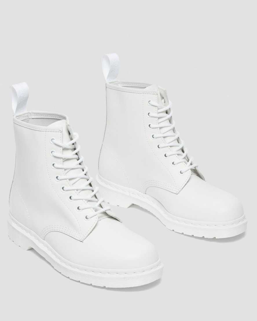 1460 MONO WHITE1460 Mono Smooth Leather Lace Up Boots Dr. Martens