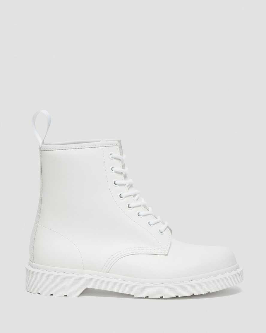 1460 MONO WHITE1460 Mono Milled Nubuck Leather Lace Up Boots Dr. Martens