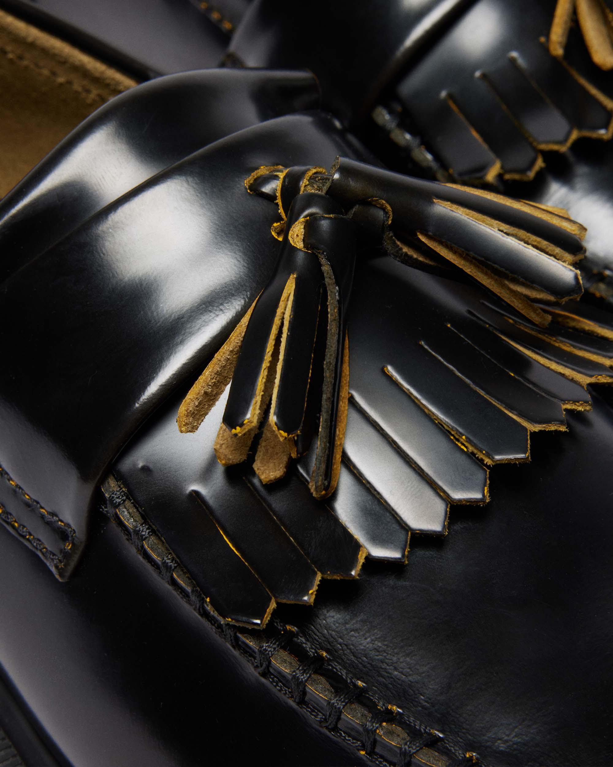 Adrian Tassel Arcadia Rub Off Leder Loafer in Schwarz+Gelb