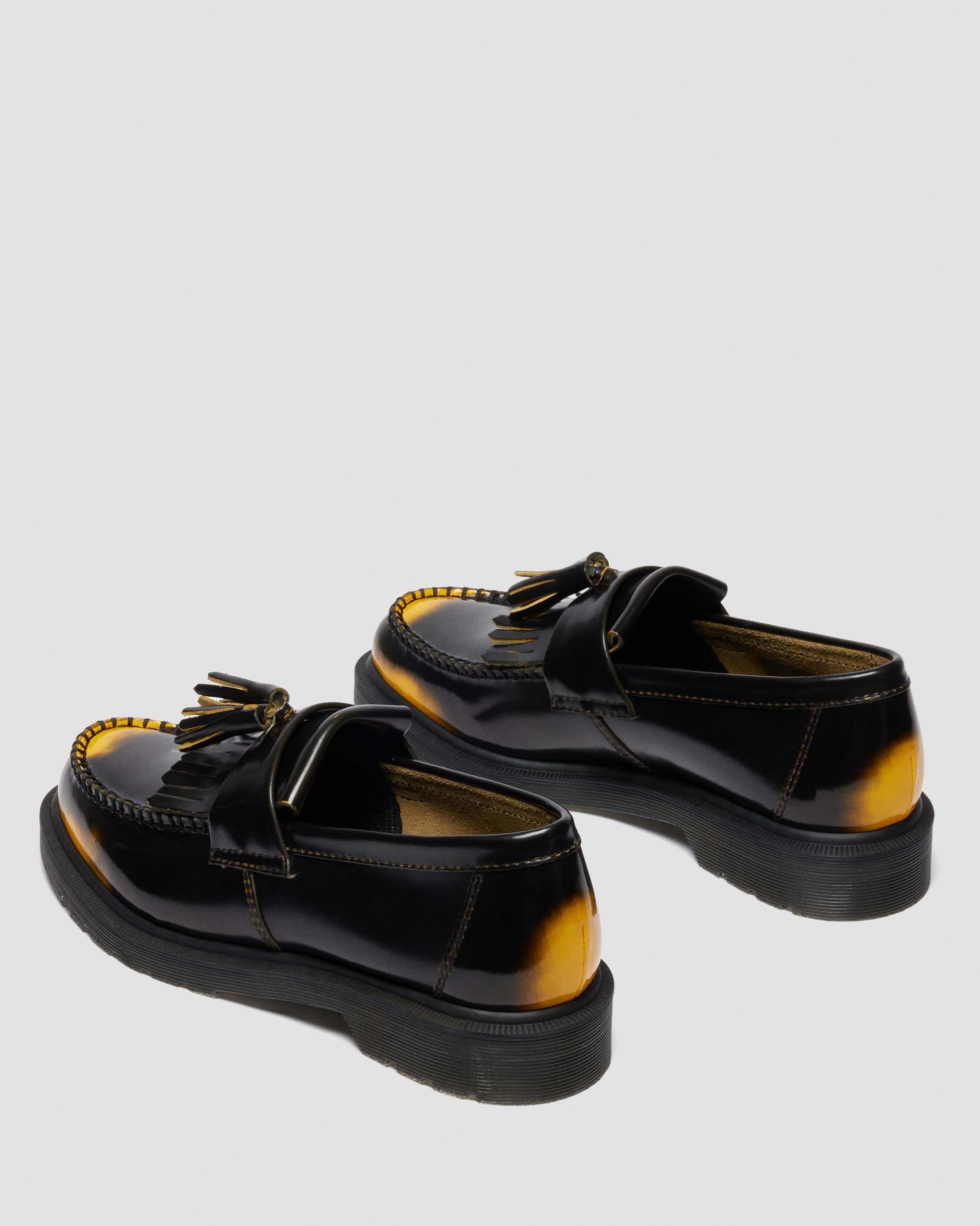Adrian Tassel Arcadia Rub Off Leder Loafer in Schwarz+Gelb