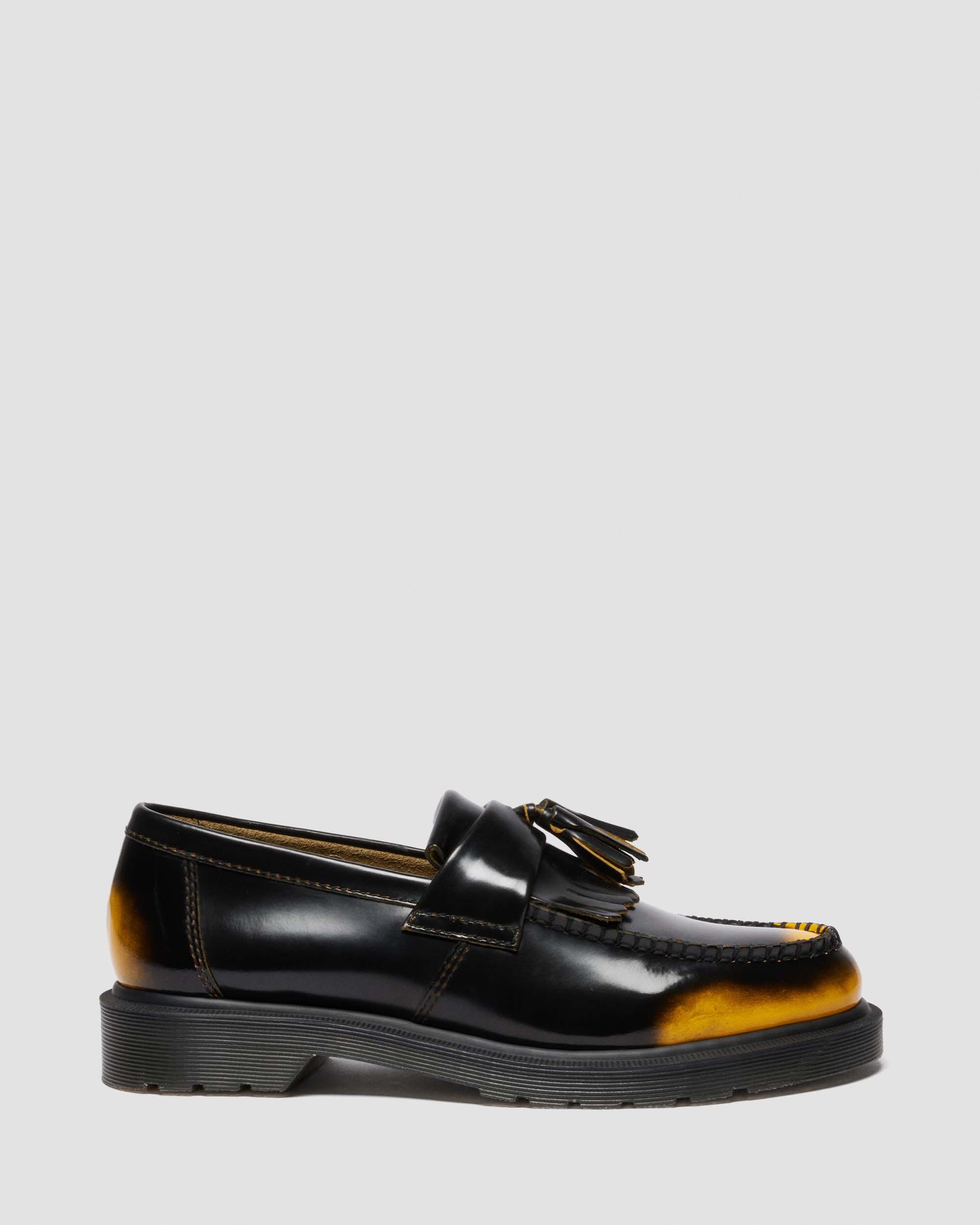 Adrian Tassel Arcadia Rub Off Leder Loafer in Schwarz+Gelb