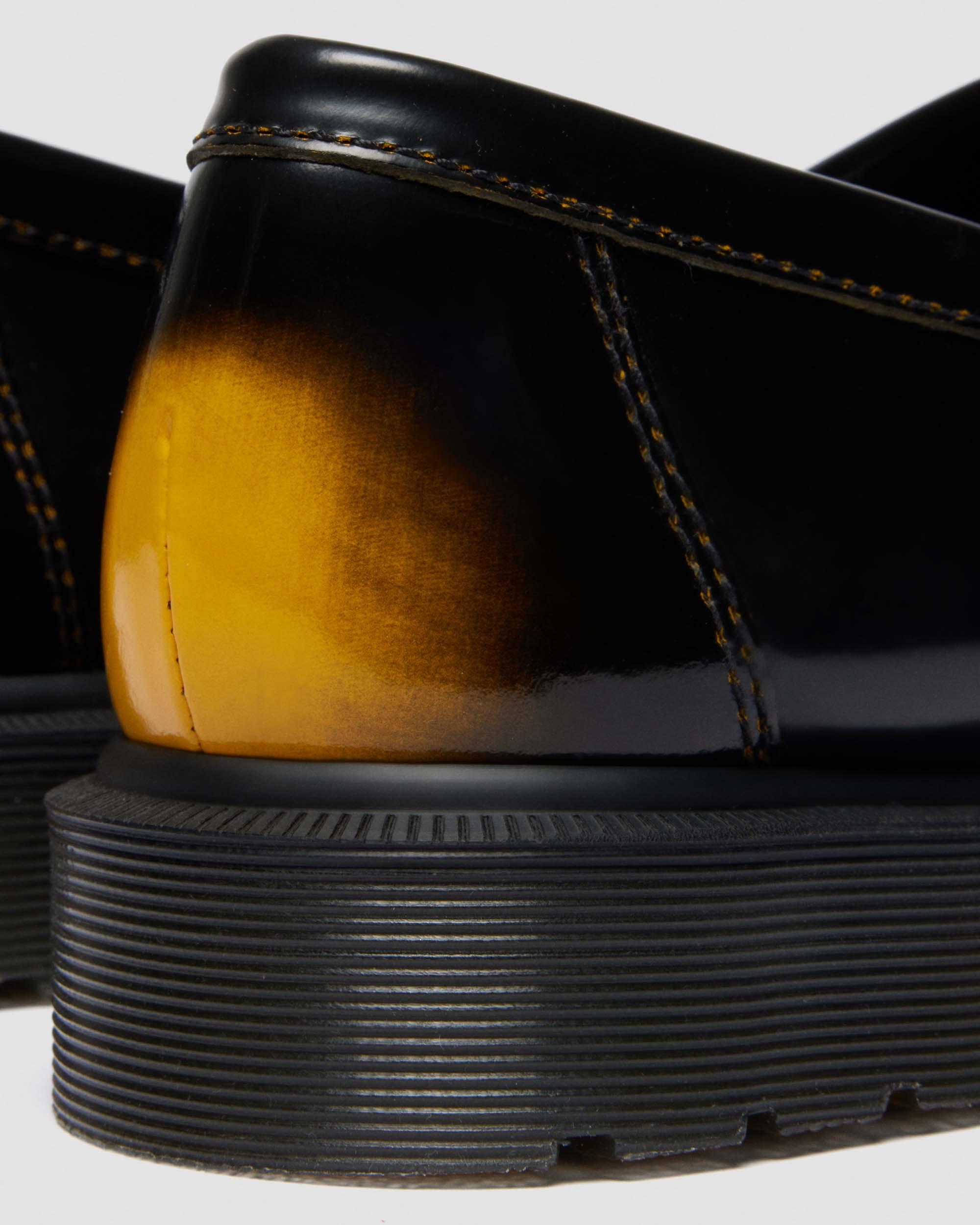 Adrian Tassel Arcadia Rub Off Leder Loafer in Schwarz+Gelb