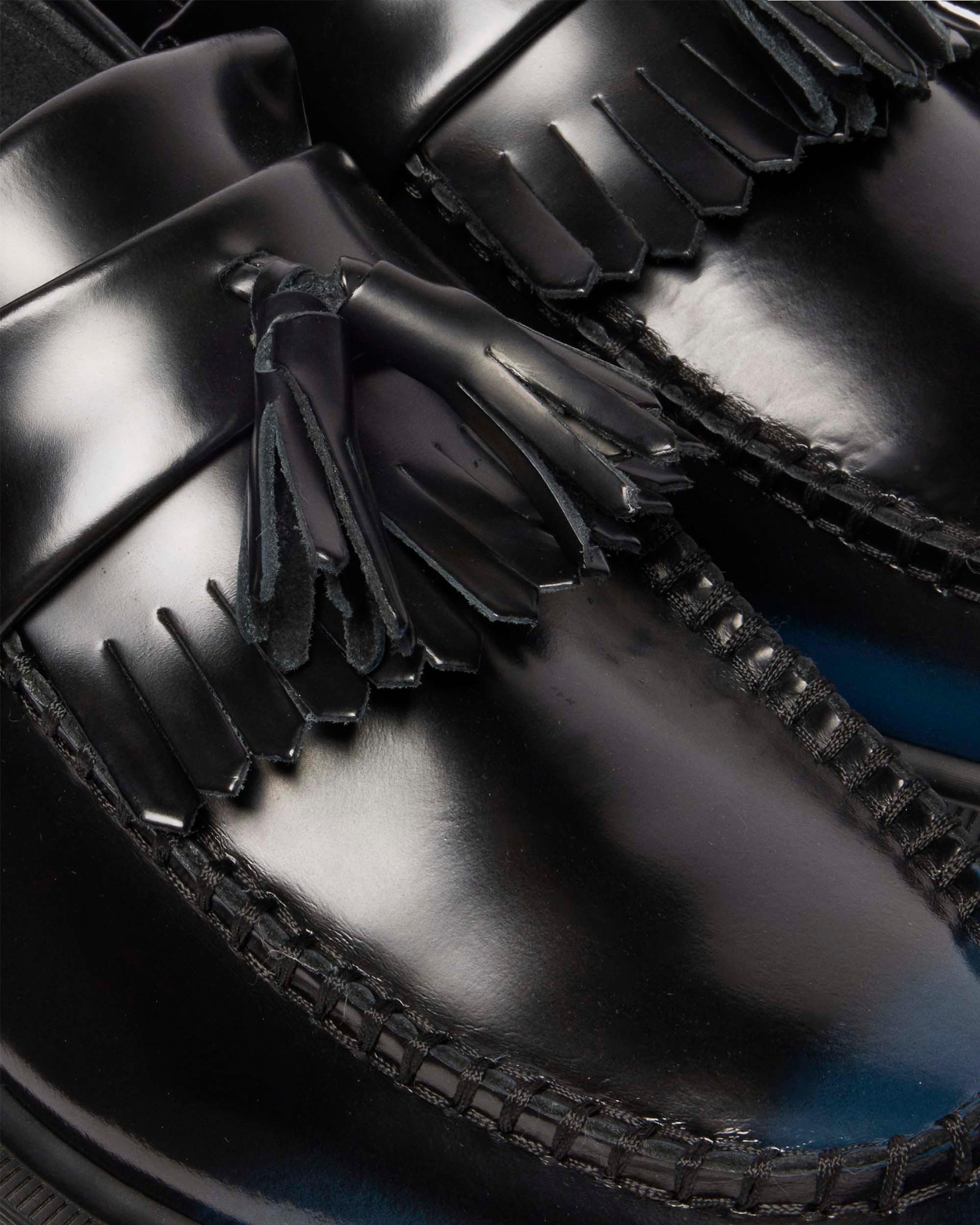 Adrian Tassel Arcadia Rub Off Leather Loafers in Navy | Dr. Martens