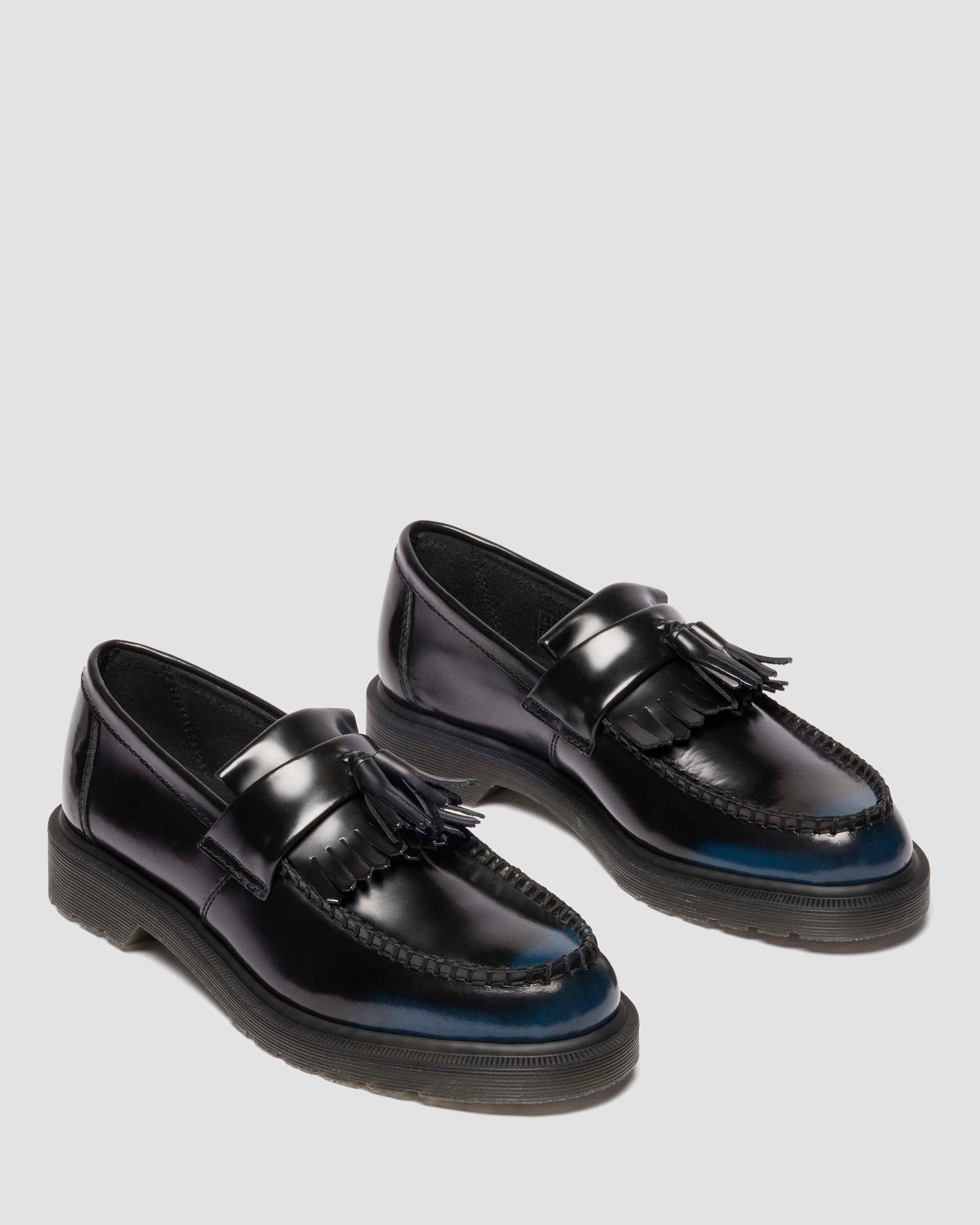 Adrian Tassel Arcadia Rub Off Leder Loafer in Marineblau