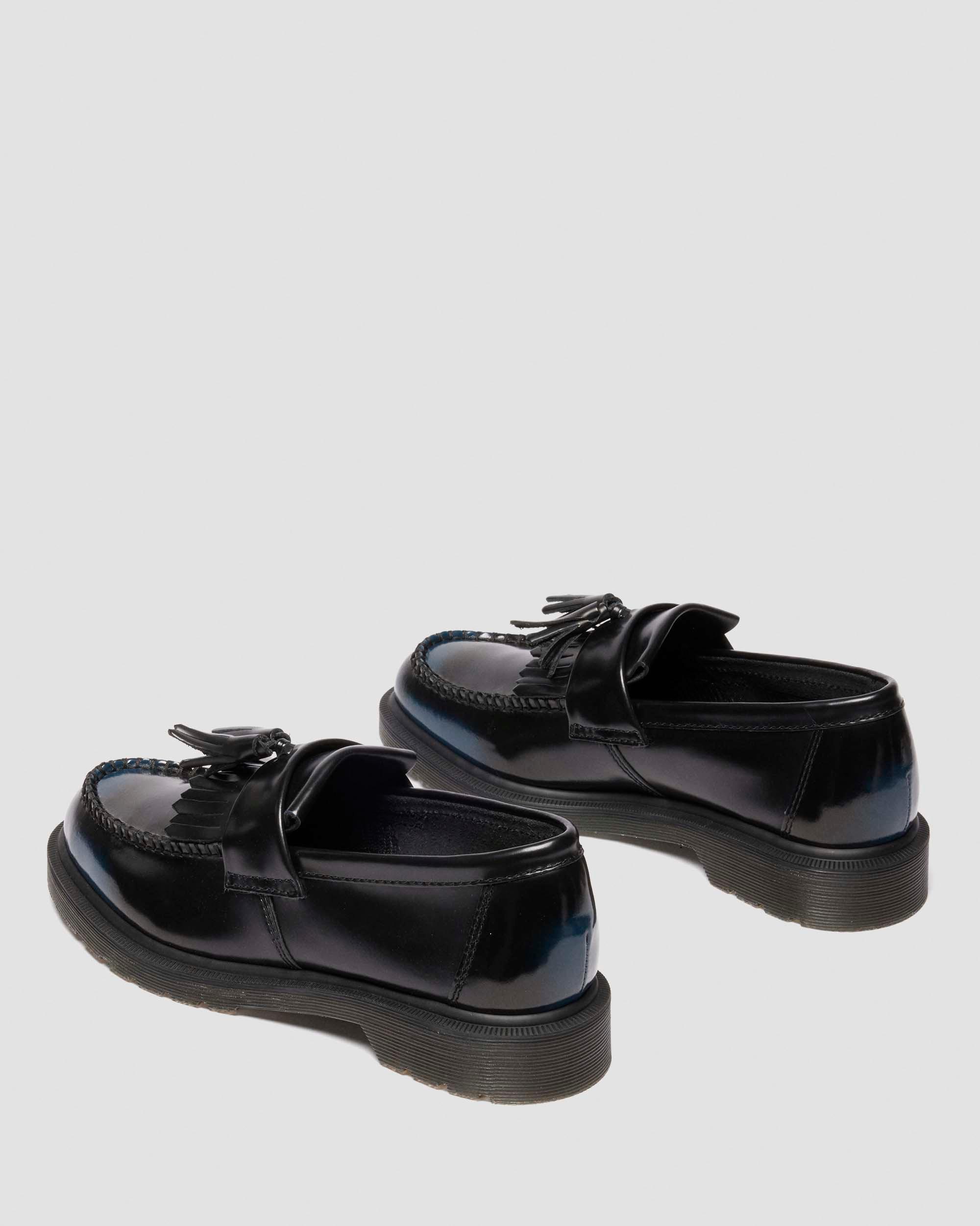 Adrian Tassel Arcadia Rub Off Leder Loafer in Marineblau