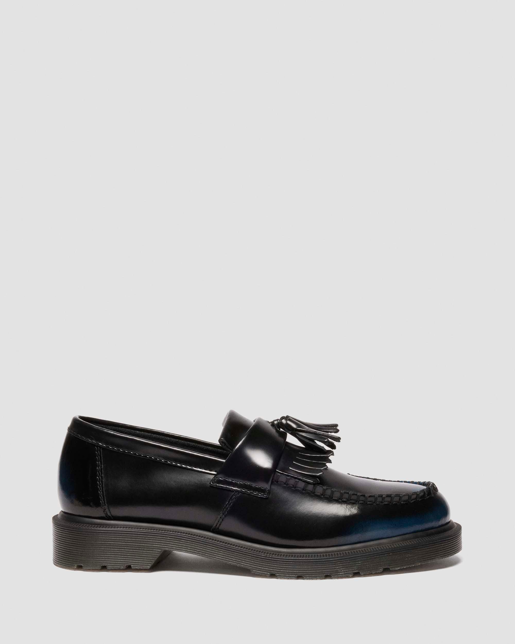 Adrian Tassel Arcadia Rub Off Leder Loafer in Marineblau