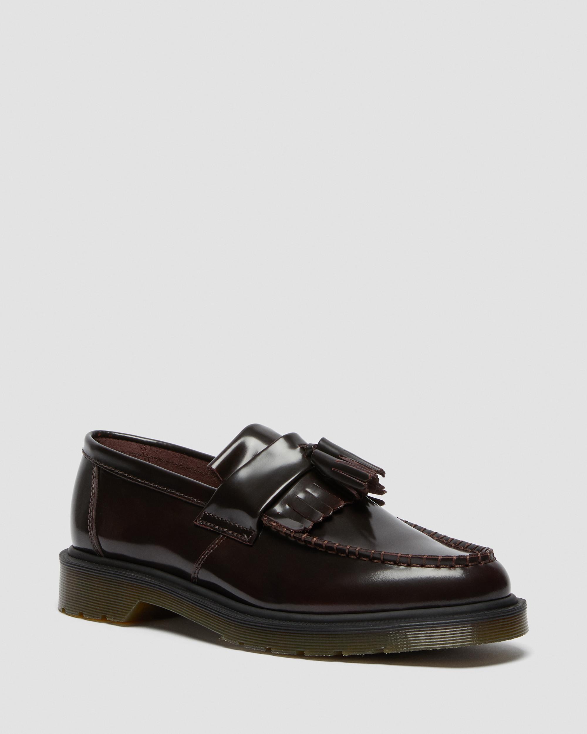 Adrian Arcadia Leather Tassel Loafers in Cherry Red