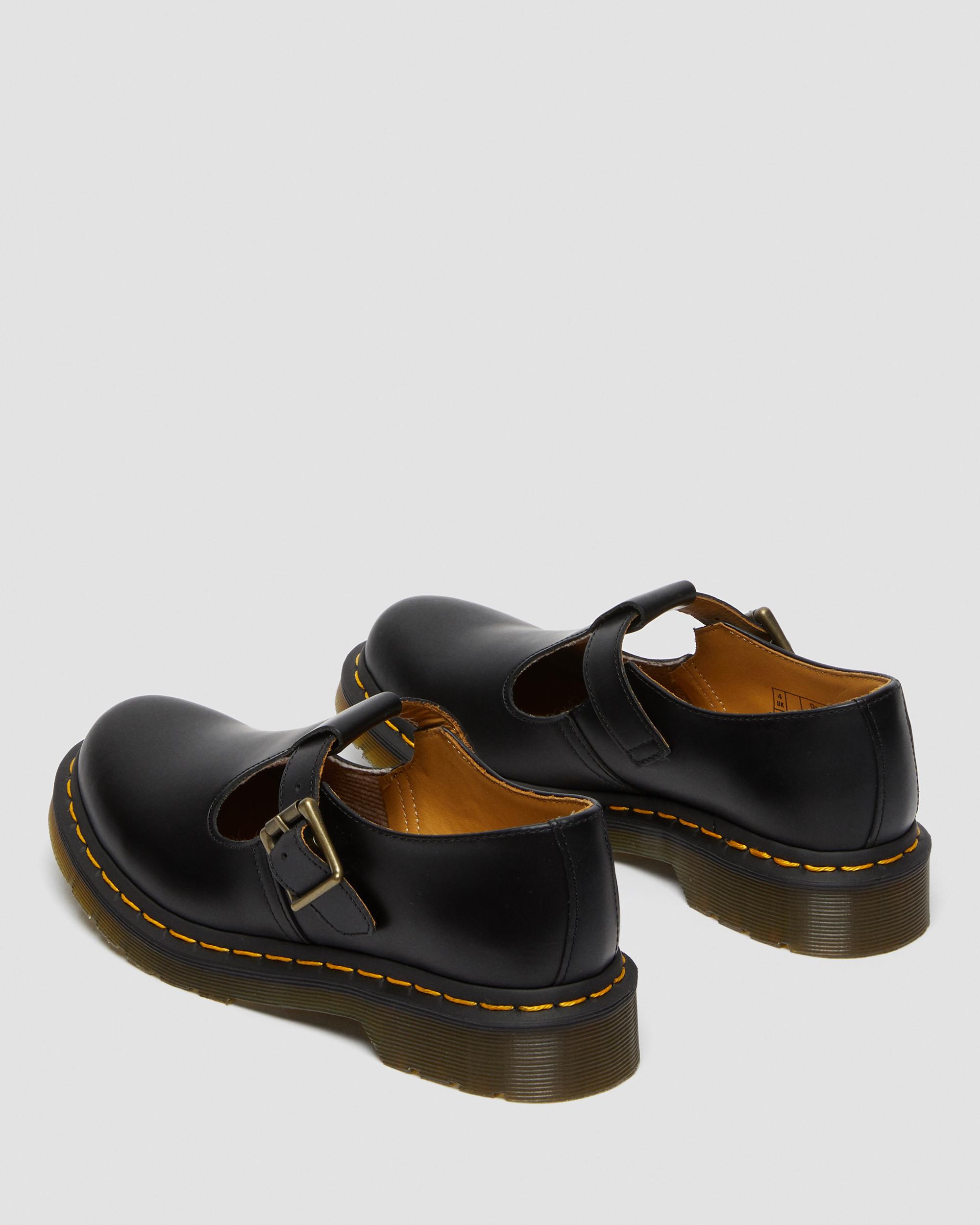 Polley Smooth Leather Mary Janes in Black