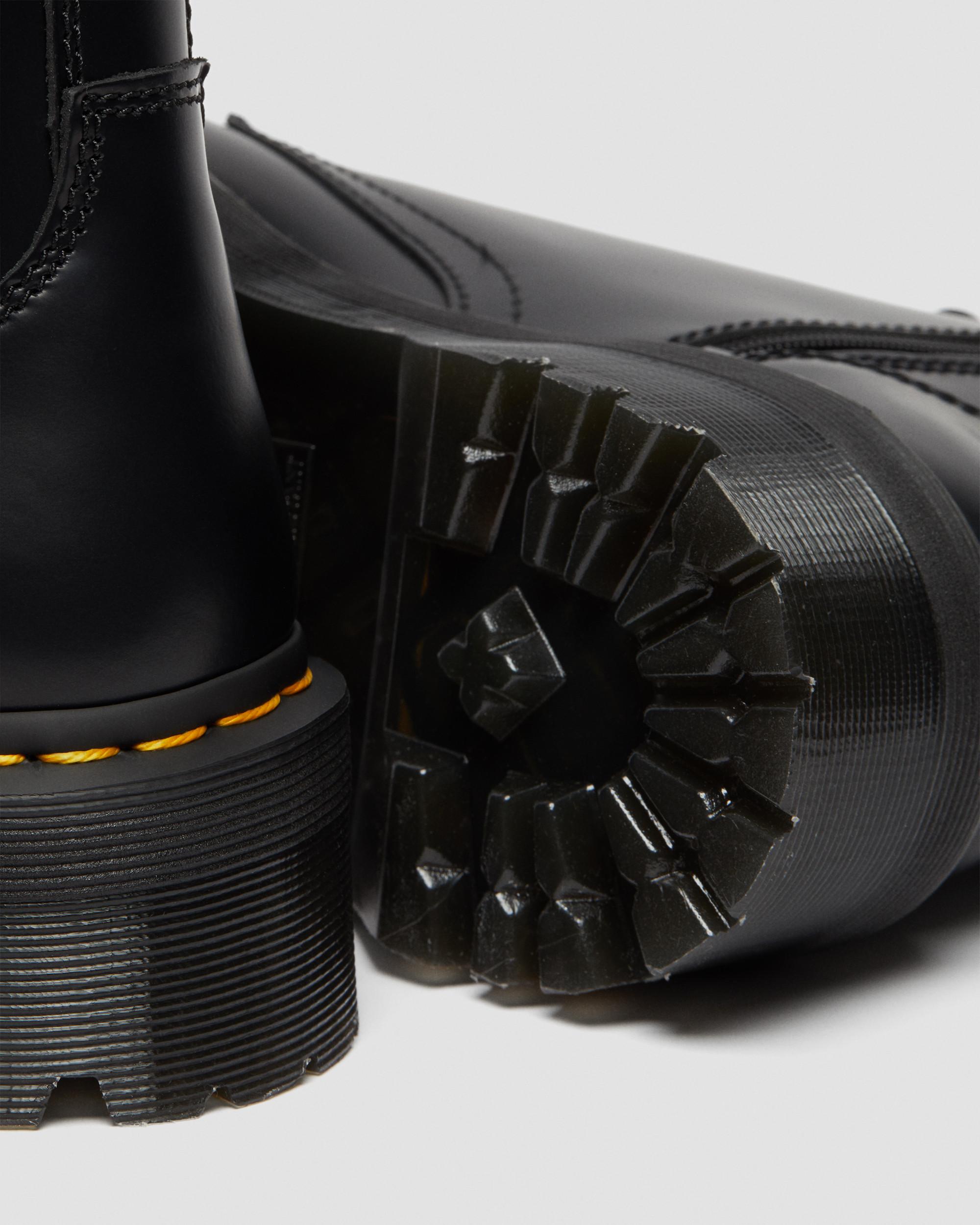 Jadon Smooth Leather Platform Boots in Black