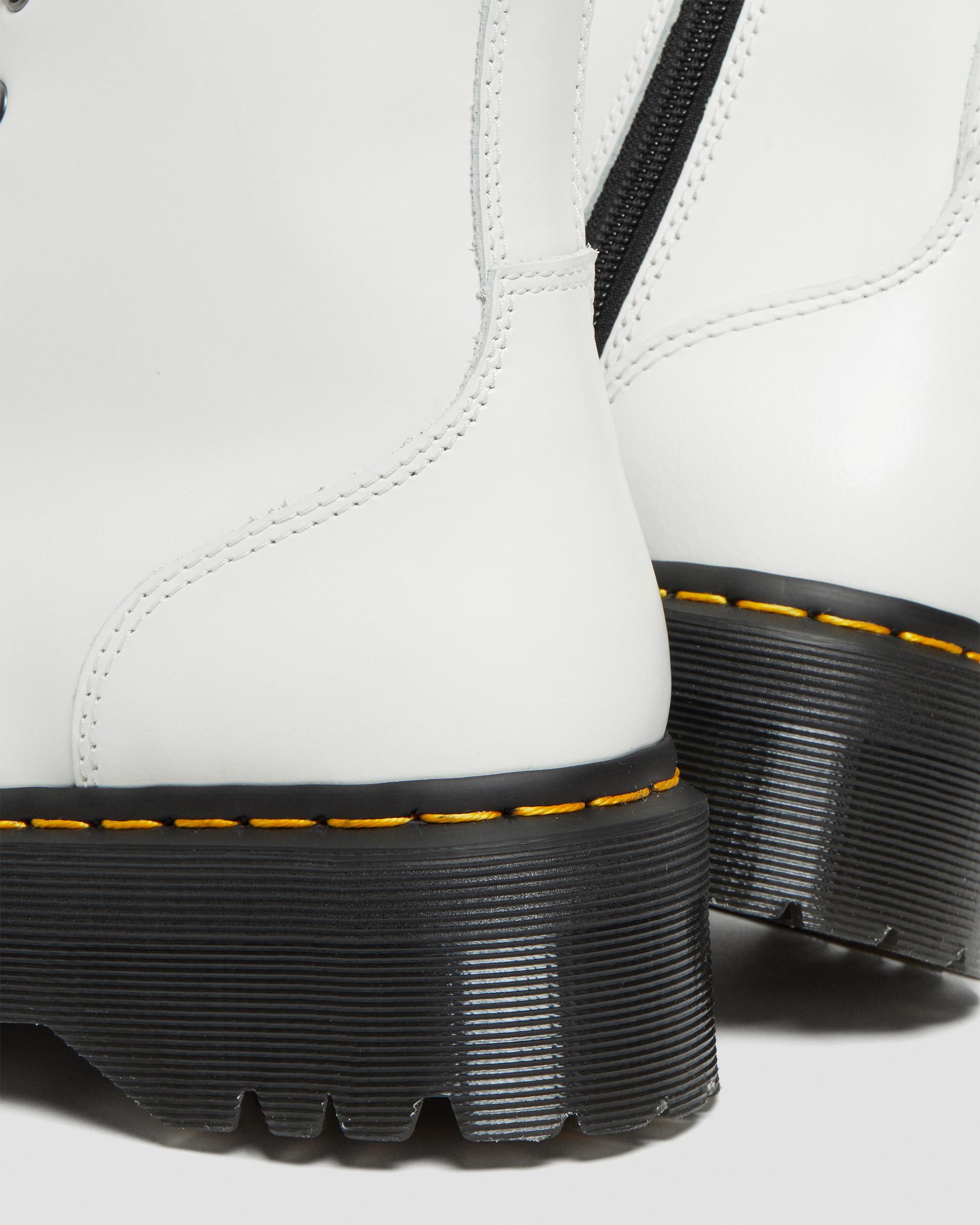 Jadon Boot Smooth Leather Platforms in White