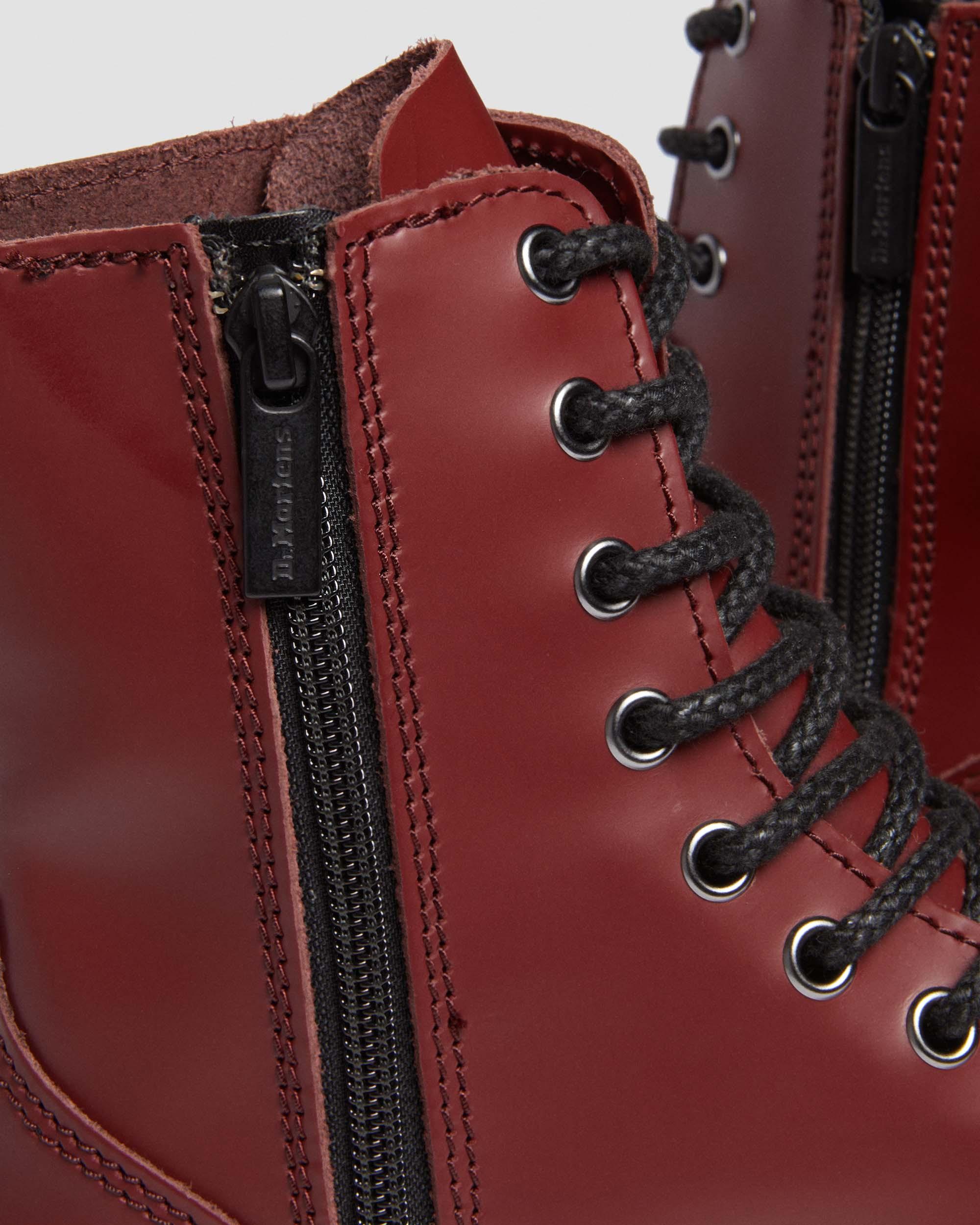 Jadon Boot Smooth Leather Platforms in Red