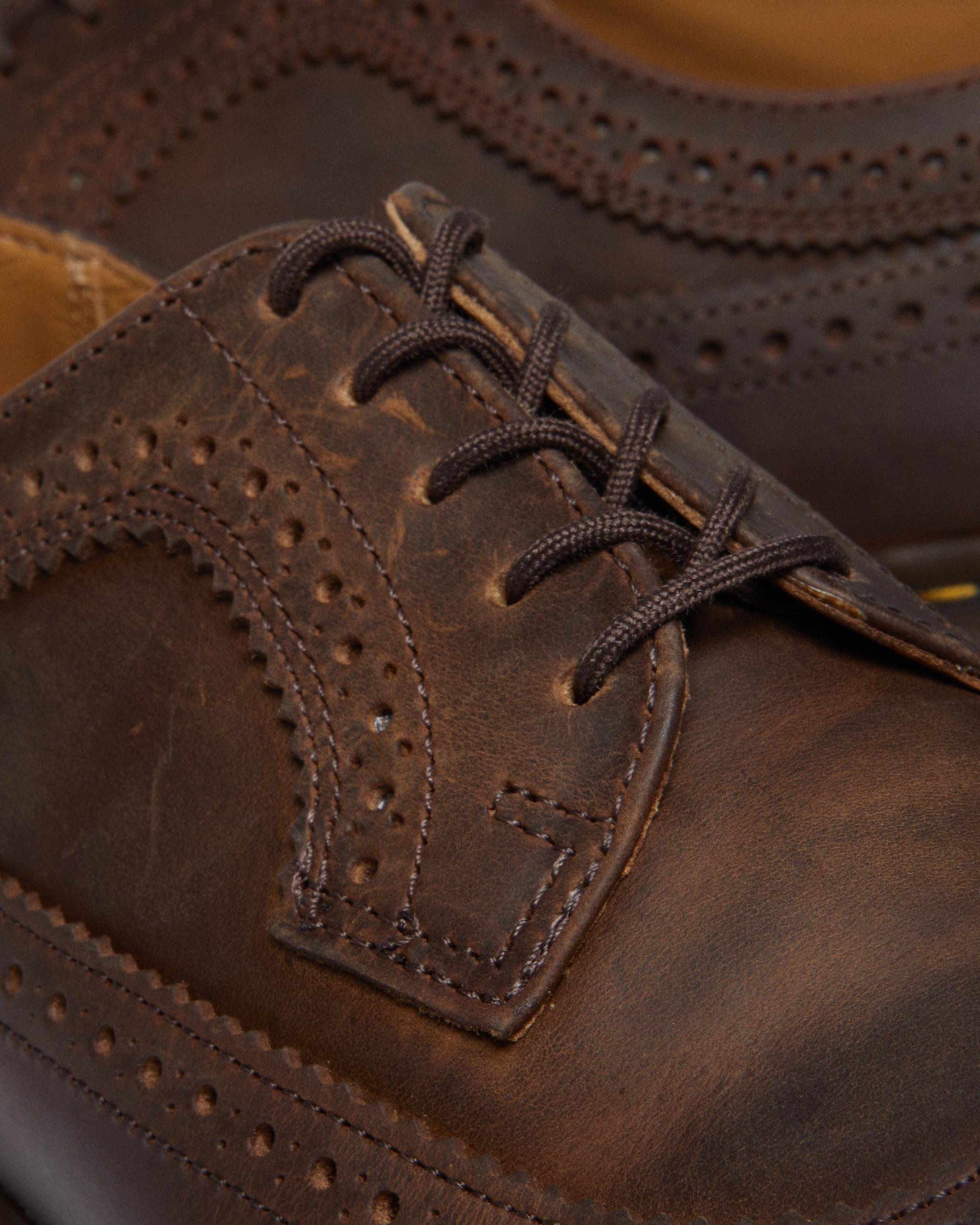 3989 Brogue Crazy Horse Leather Shoes in Brown