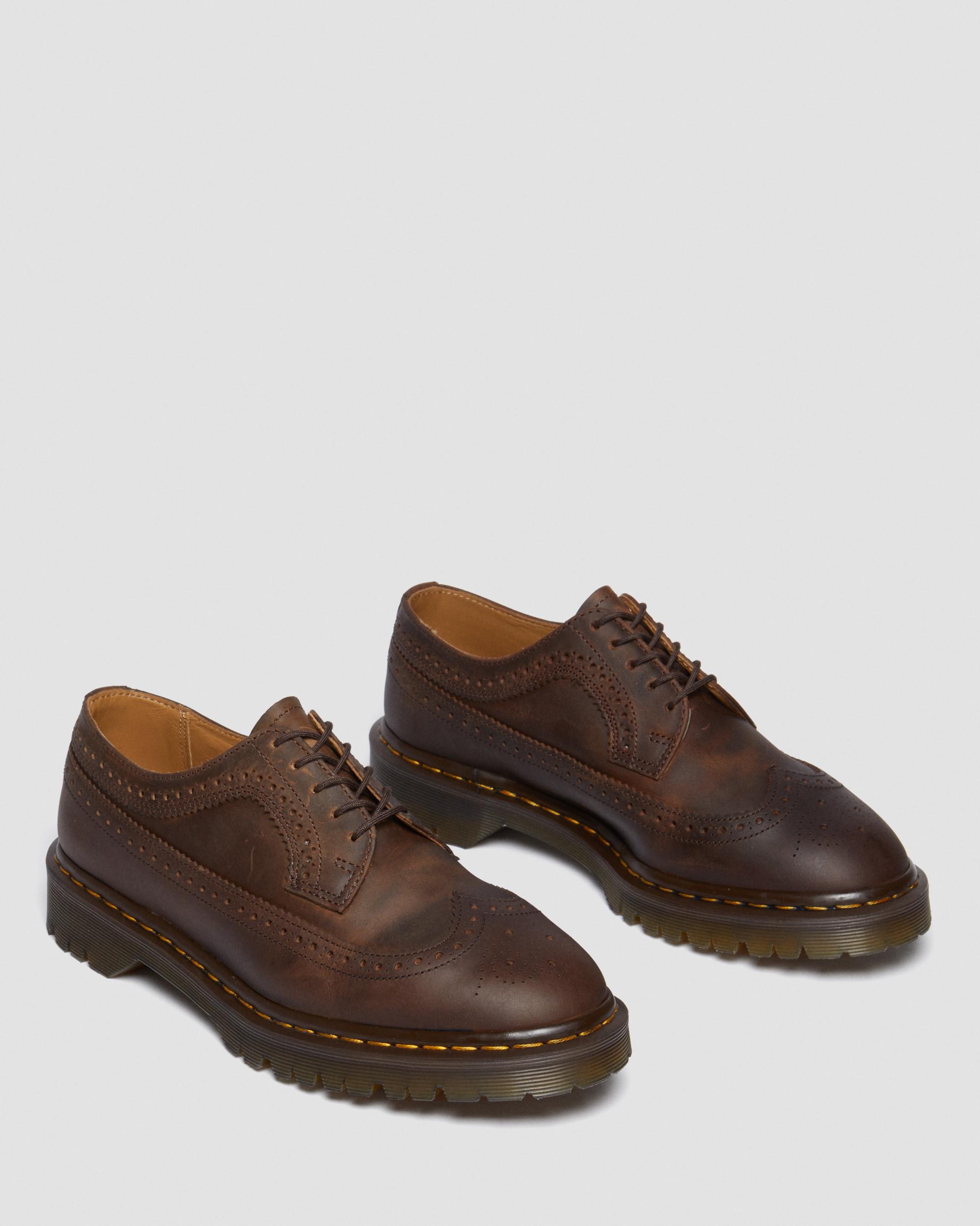 3989 Brogue Crazy Horse Leather Shoes in Brown