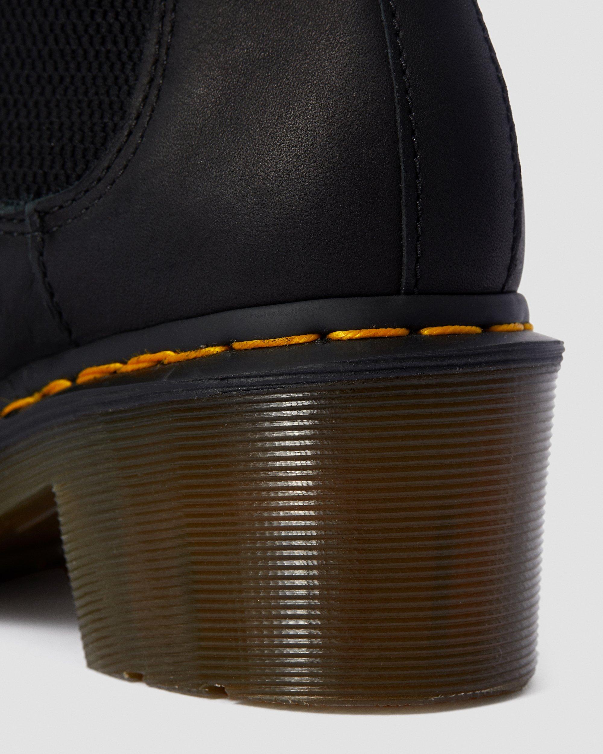 Cadence Greasy Heeled Chelsea Boots in BLACK | Dr. Martens™