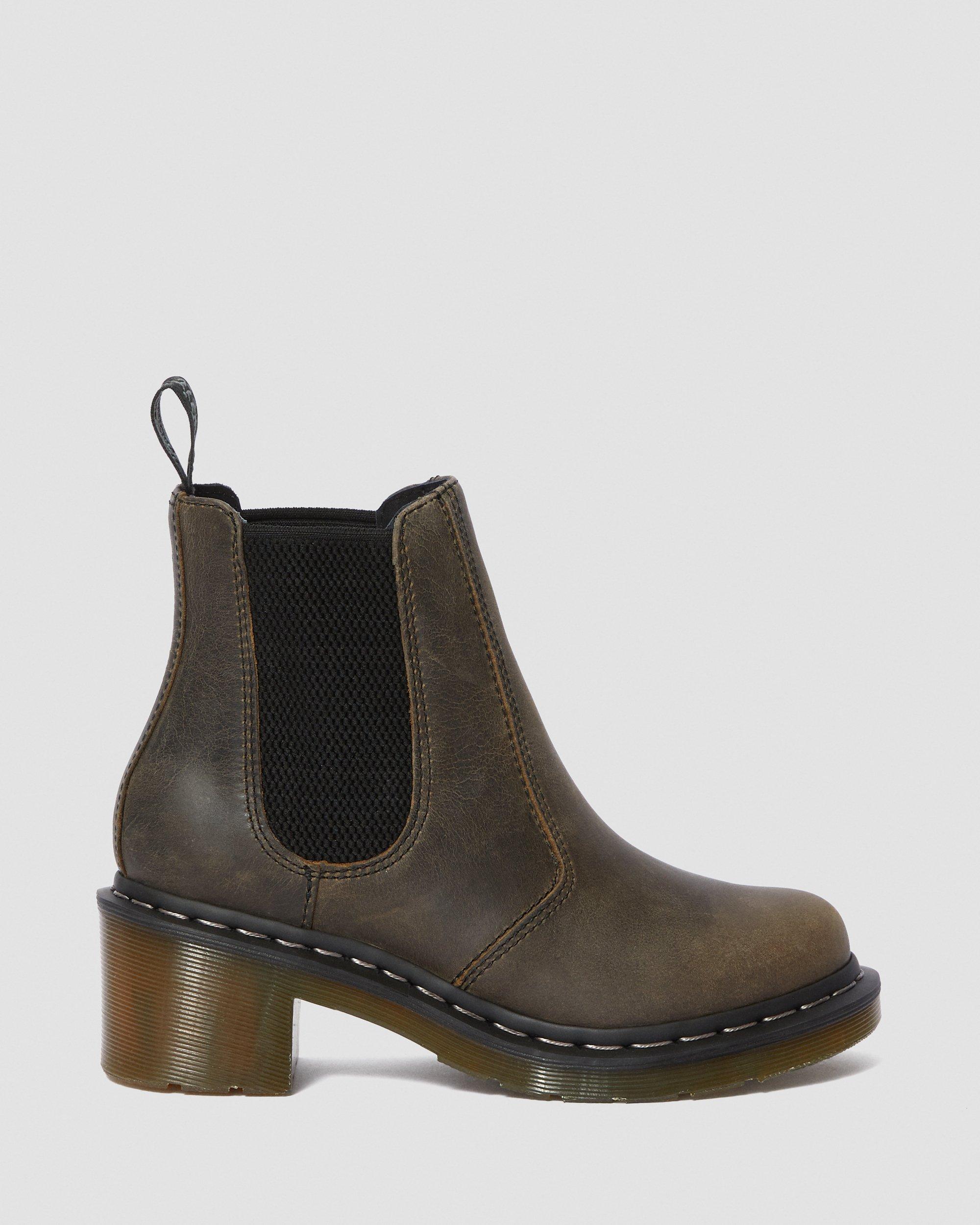 Cadence Greenland Heeled Chelsea Boots in Black | Dr. Martens