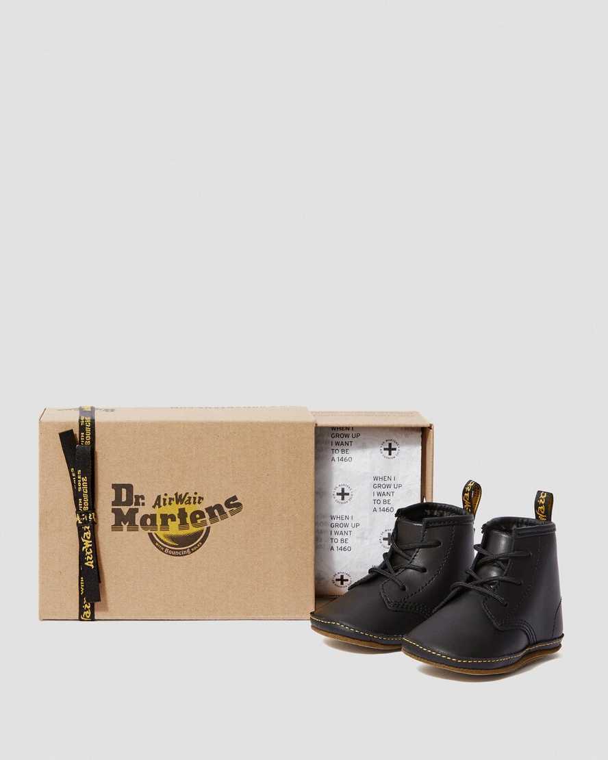 Newborn 1460 Auburn Leather Booties Dr. Martens