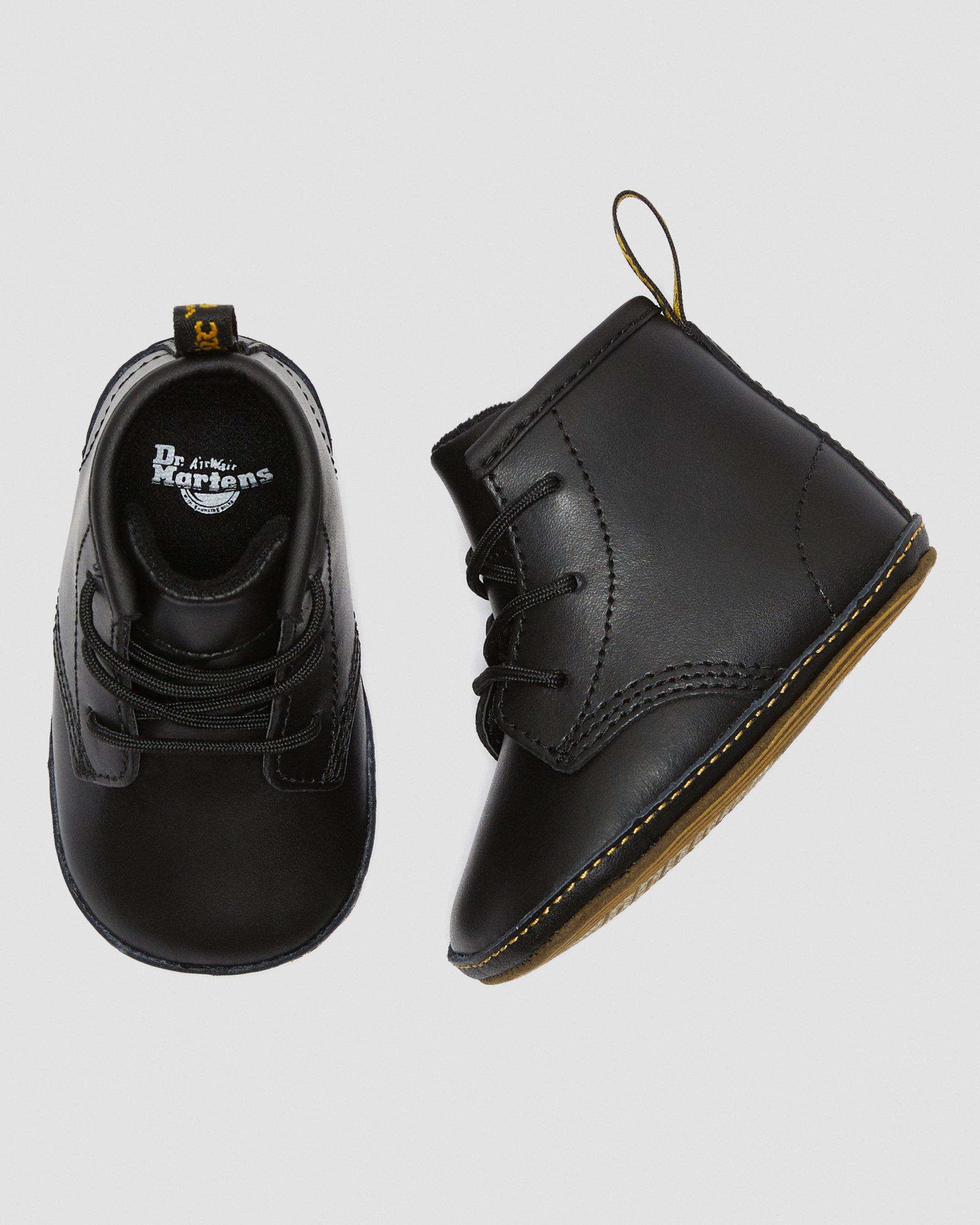 Newborn 1460 Auburn Leather Booties in Black