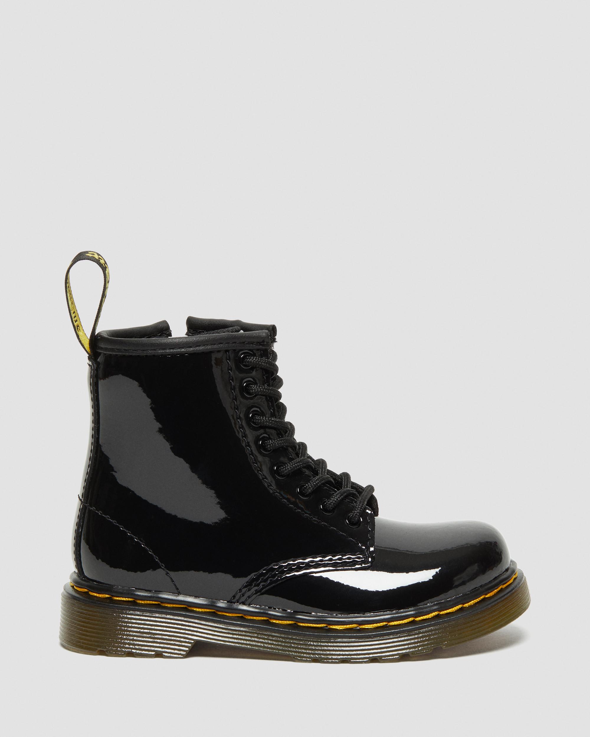 Toddler 1460 Patent Leather Lace Up Boots in Black