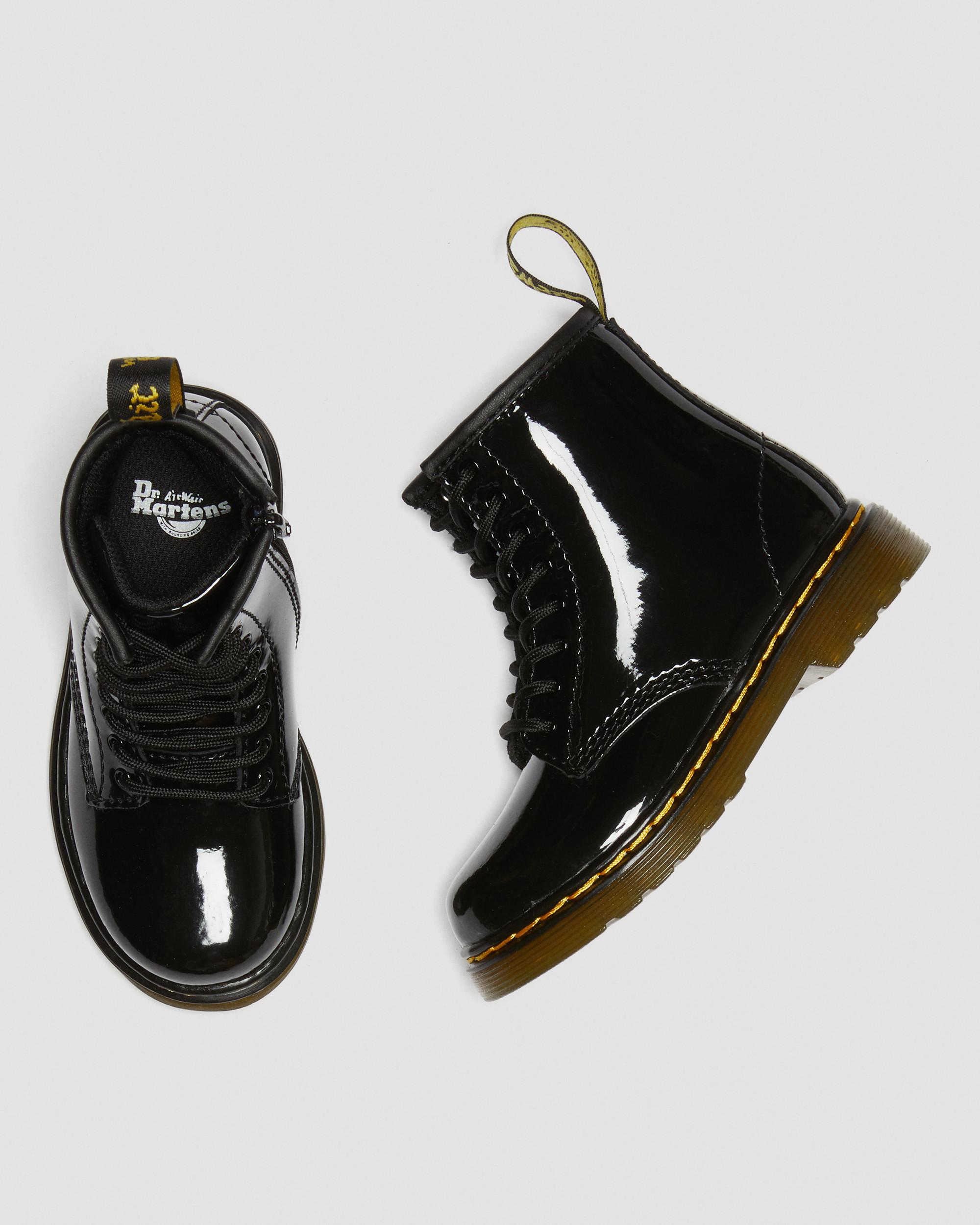 Toddler 1460 Patent Leather Lace Up Boots in Black