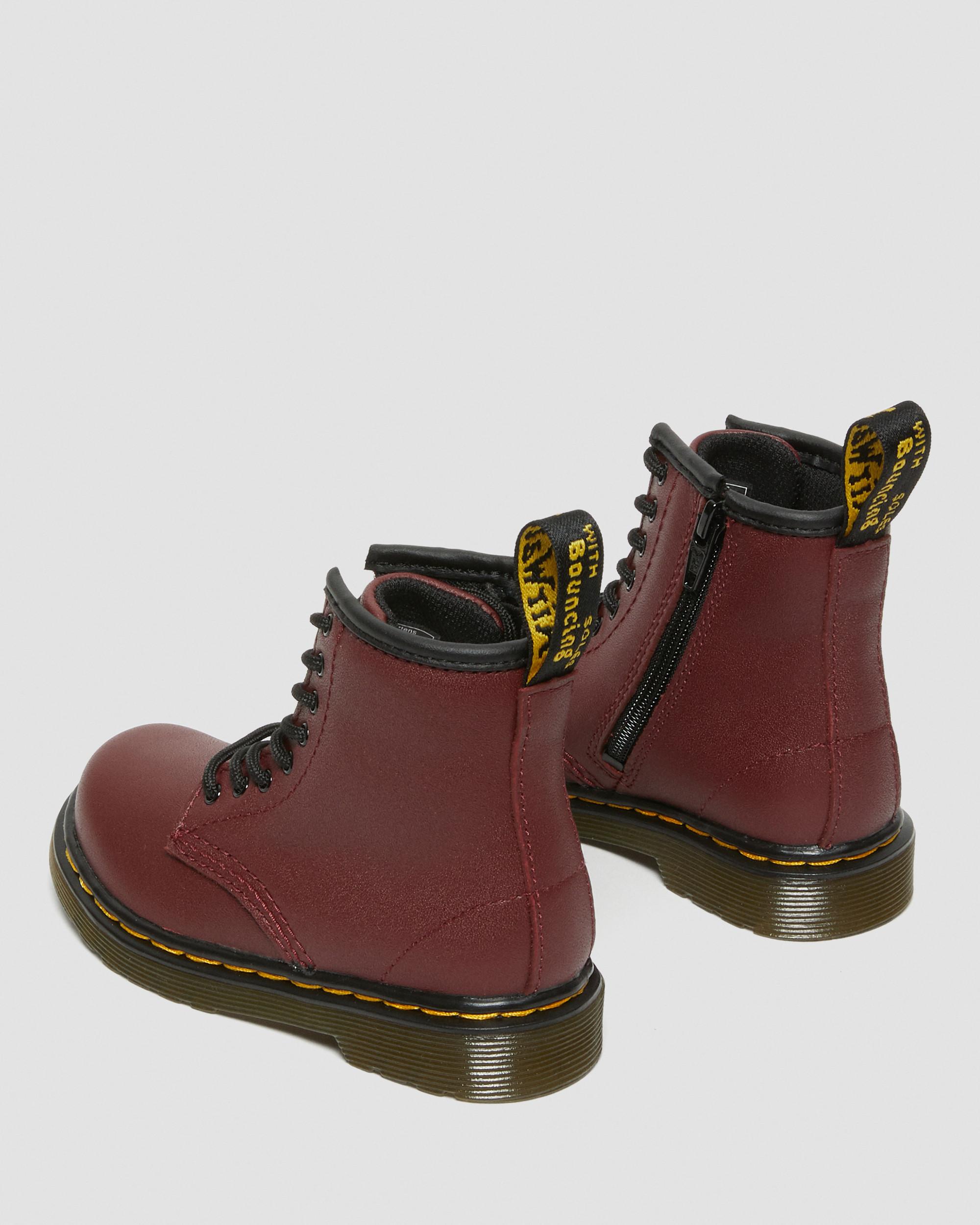 Toddler 1460 Softy T Leather Lace Up Boots in Cherry Red