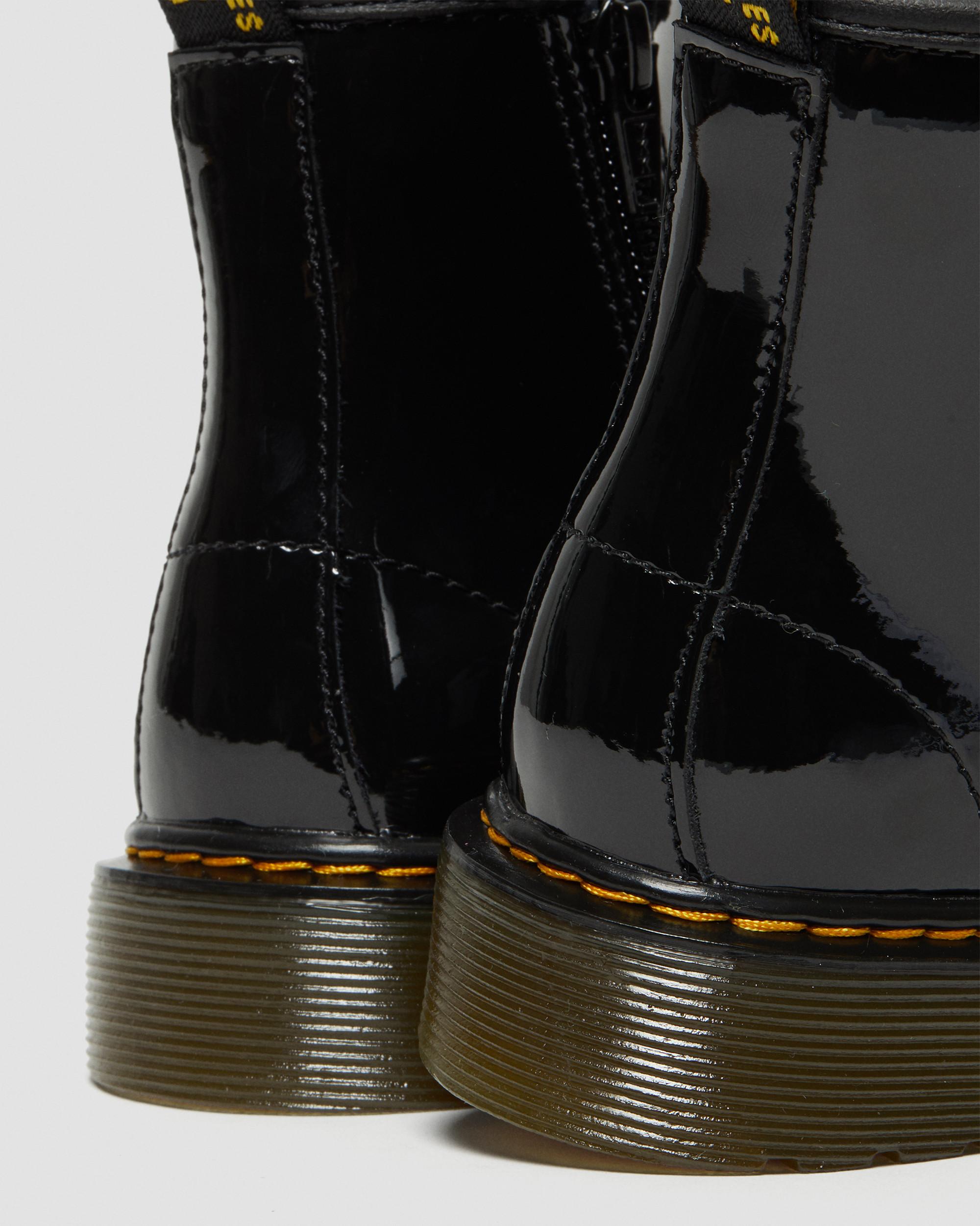 Junior 1460 Patent Leather Lace Up Boots in Black