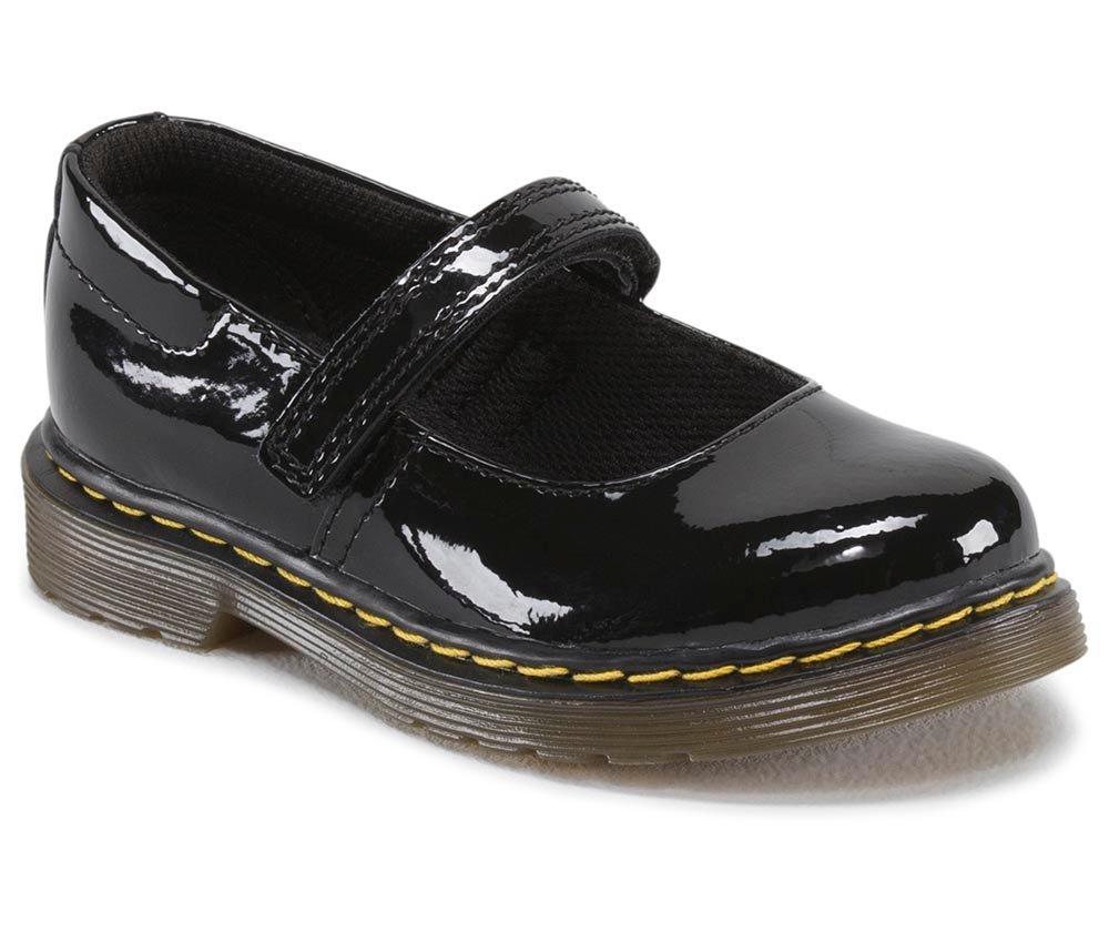 TODDLER MACCY T PATENT in Black Dr. Martens