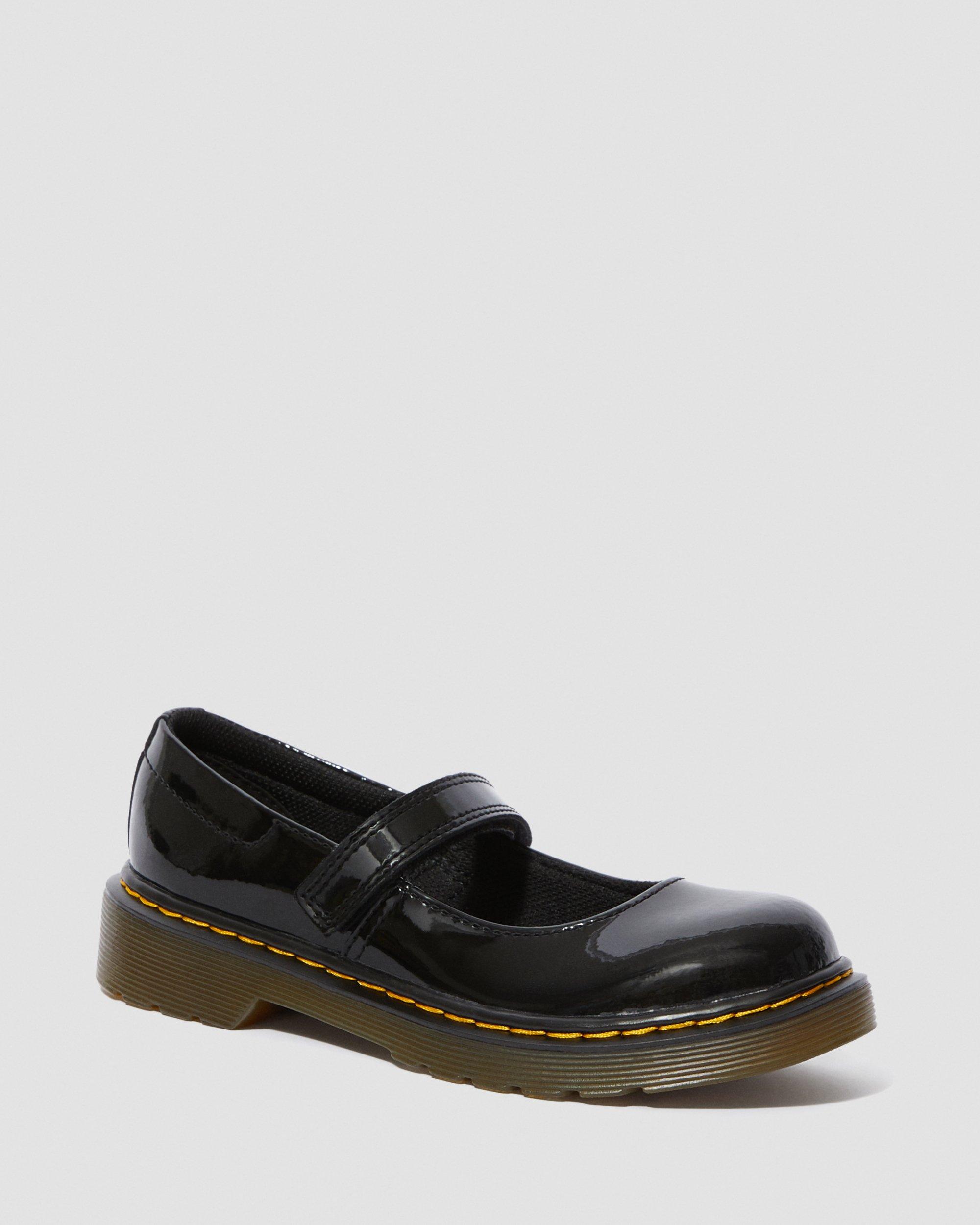 Junior Maccy Patent Leather Mary Jane Shoes in Black | Dr. Martens