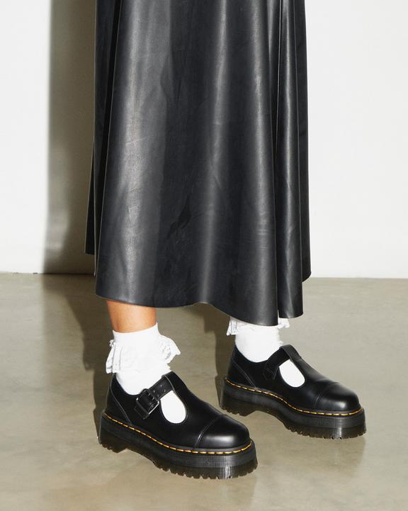 Bethan Polished Smooth Leather Platform Shoes in Black | Dr Bethan Polished Smooth Leather Platform Shoes in Black | Dr