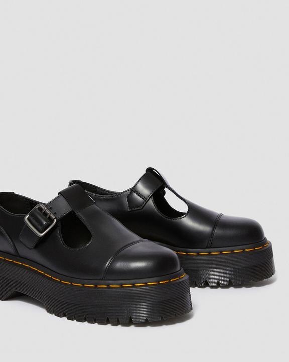 DR MARTENS Bethan Polished Smooth Leather Platform Shoes