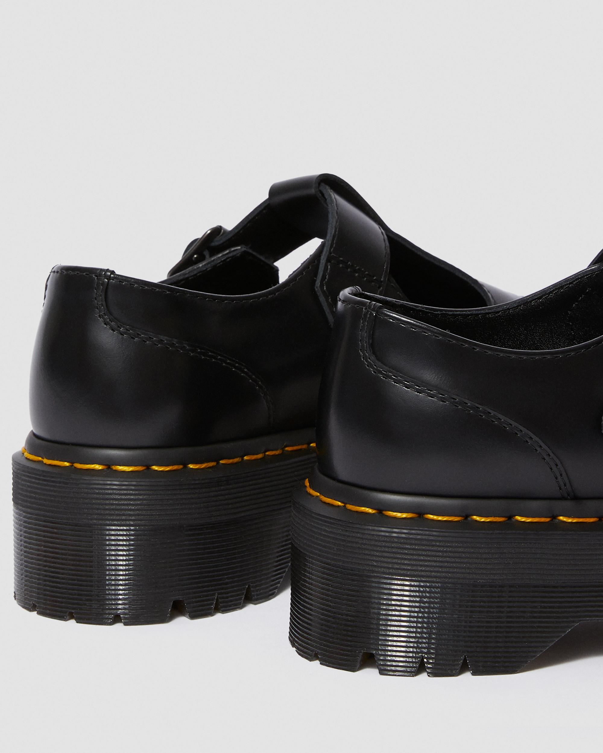 Bethan Polished Smooth Leather Platform Shoes In Black | Dr. Martens