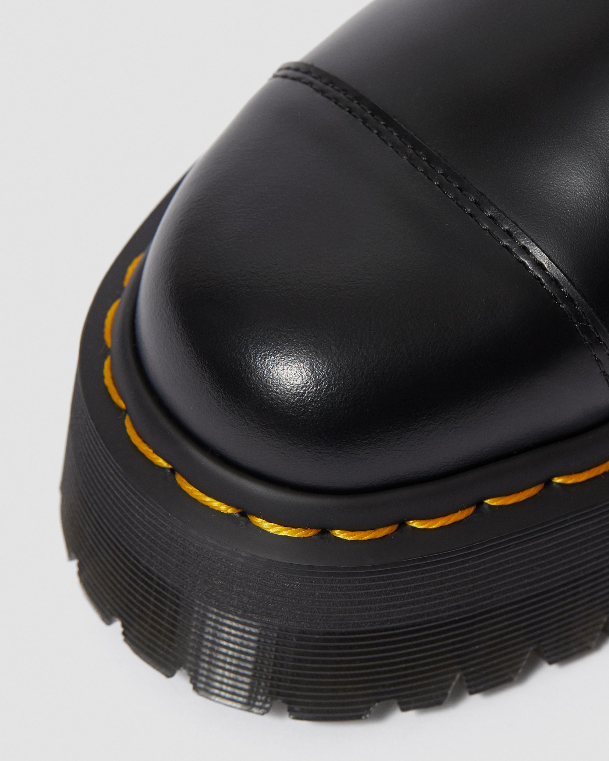 Bethan Polished Smooth Leather Platform Shoes in Black | Dr. Martens