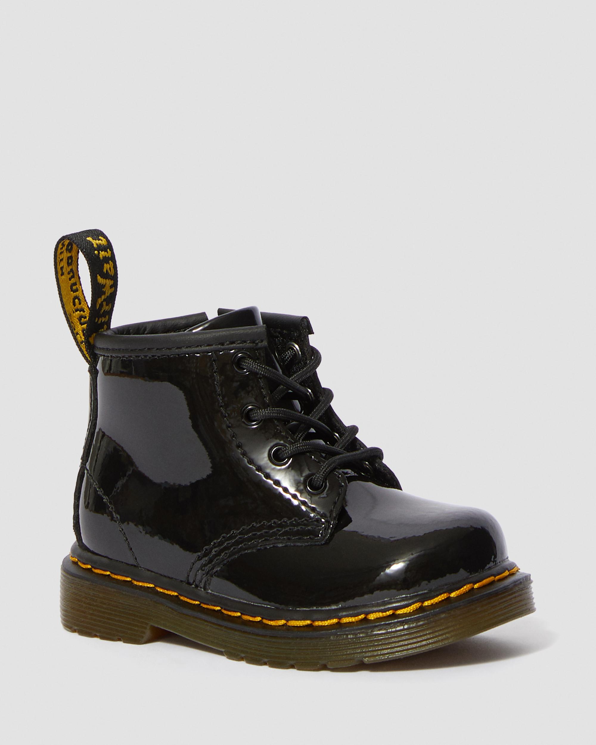 Infant 1460 Patent Leather Lace Up Boots in Black