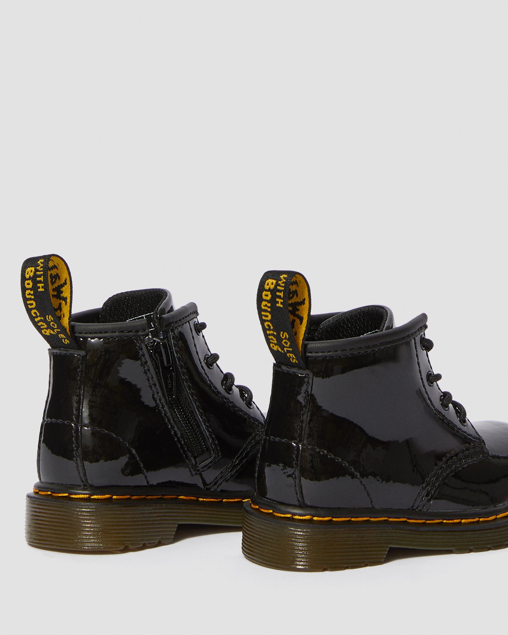 Infant 1460 Patent Leather Lace Up Boots in Black