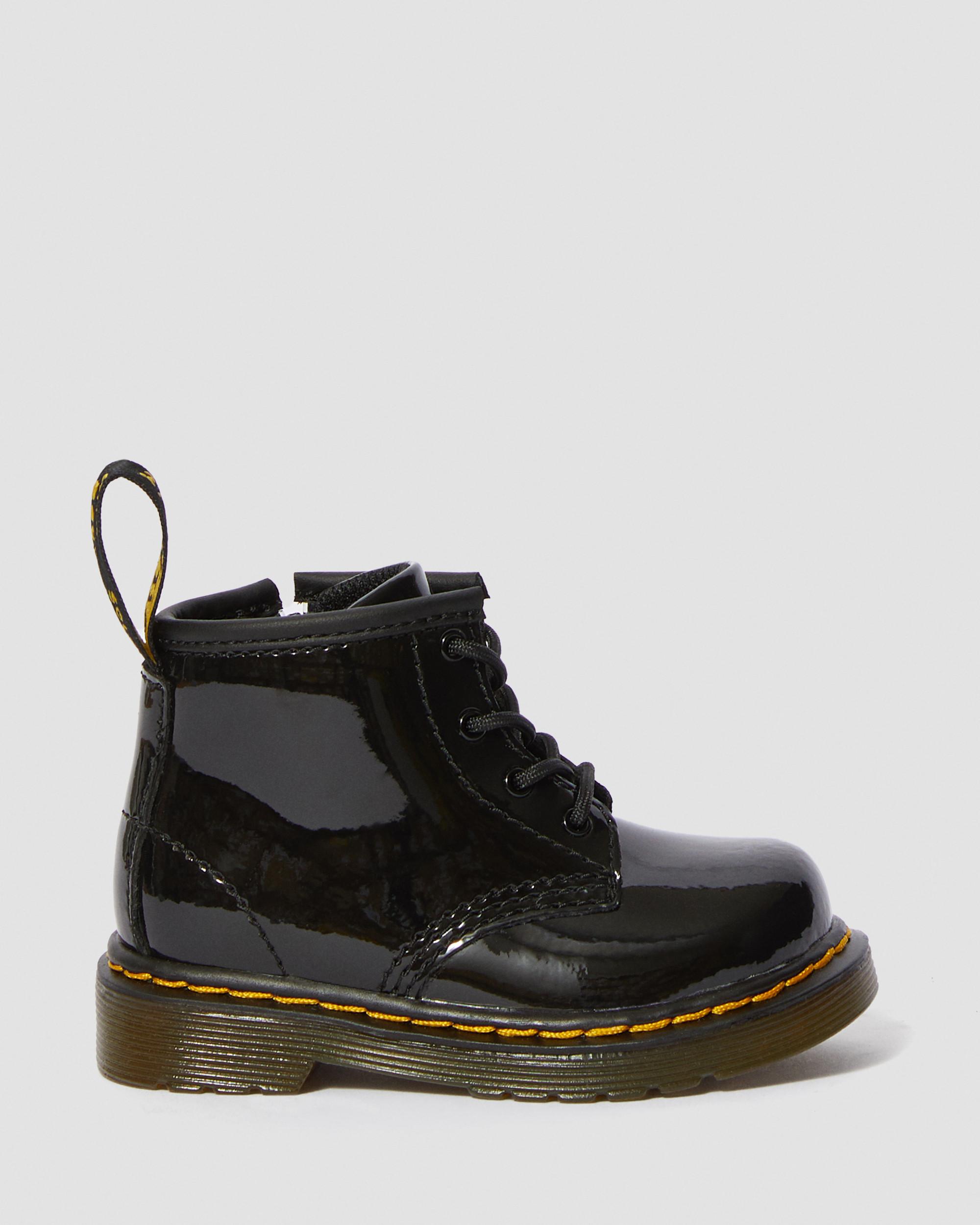 Infant 1460 Patent Leather Lace Up Boots in Black
